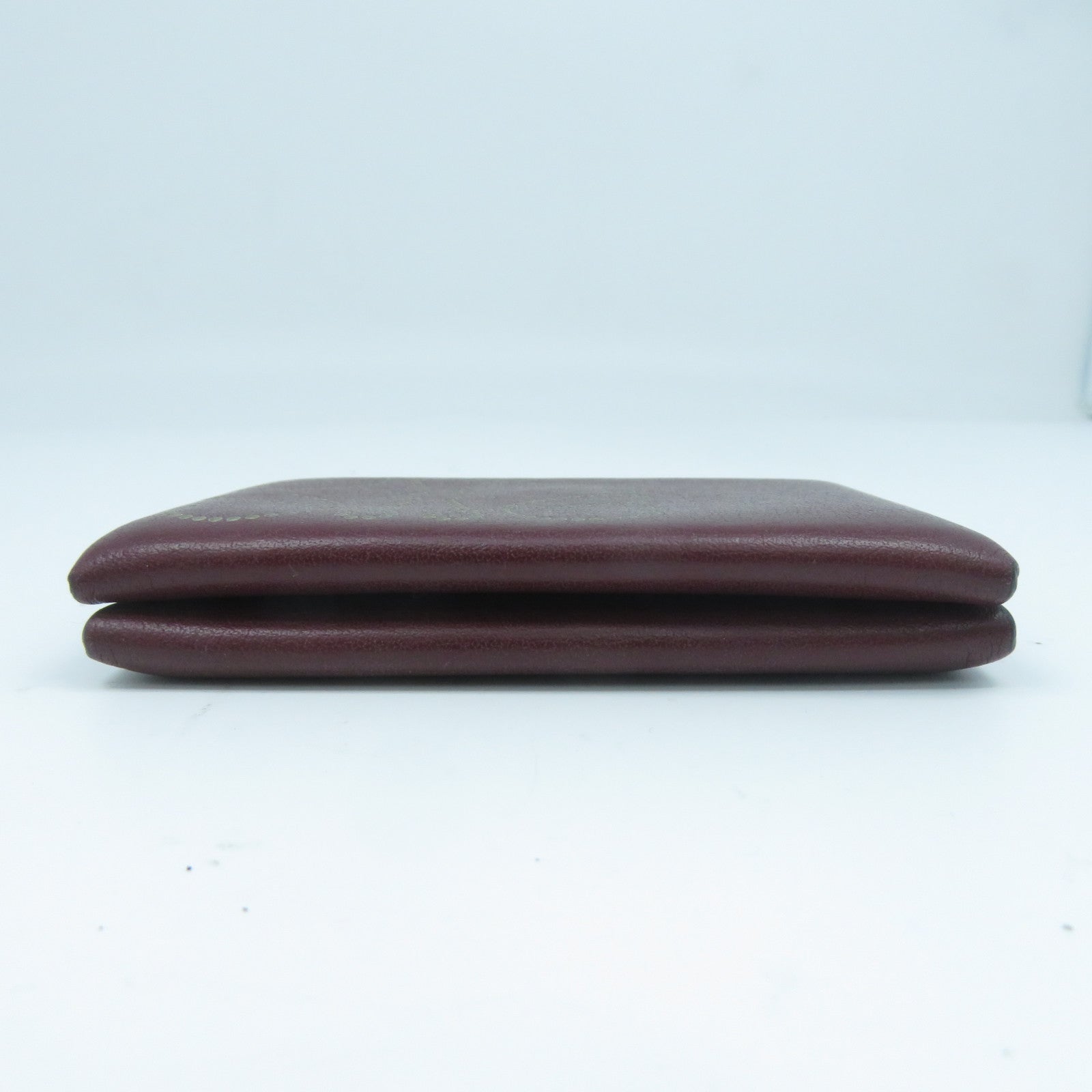 LOEWE 牛皮皮革Card Case金扣卡片套暗紅色
