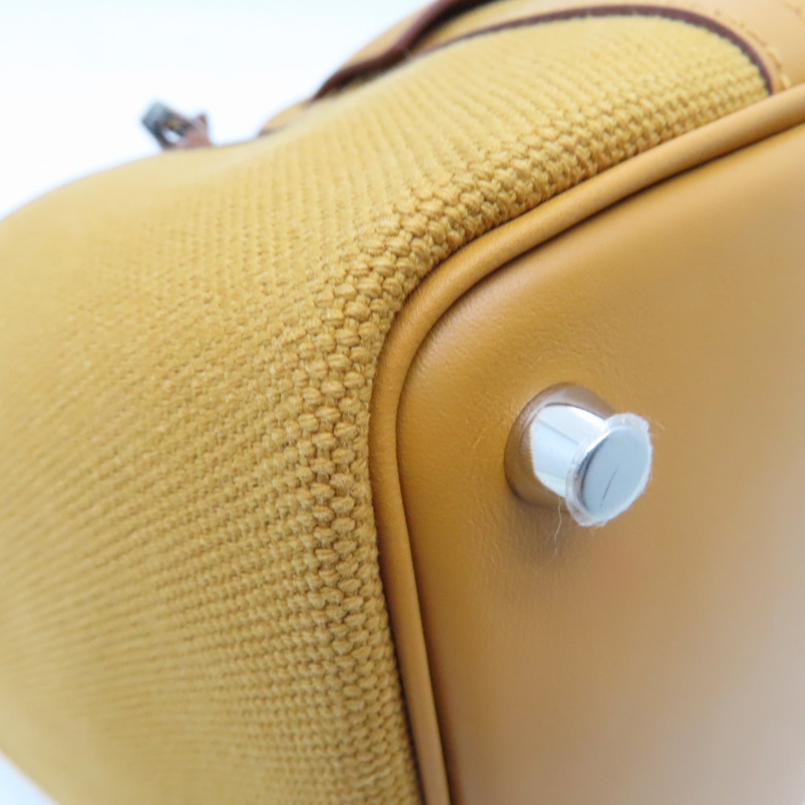 HERMES 帆布Picotin PM Cargo銀扣手挽袋啡色