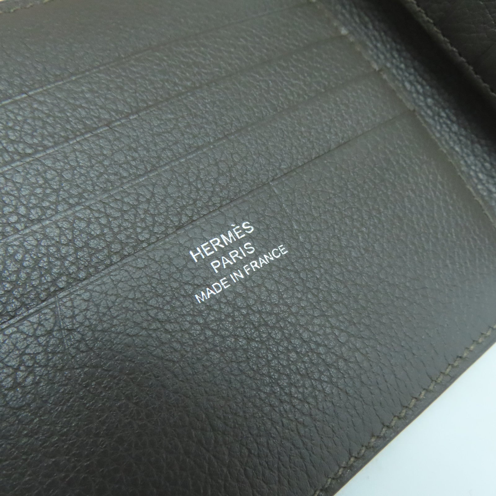 HERMES Evercolor皮革Compact Wallet錢包Etain錫器灰色