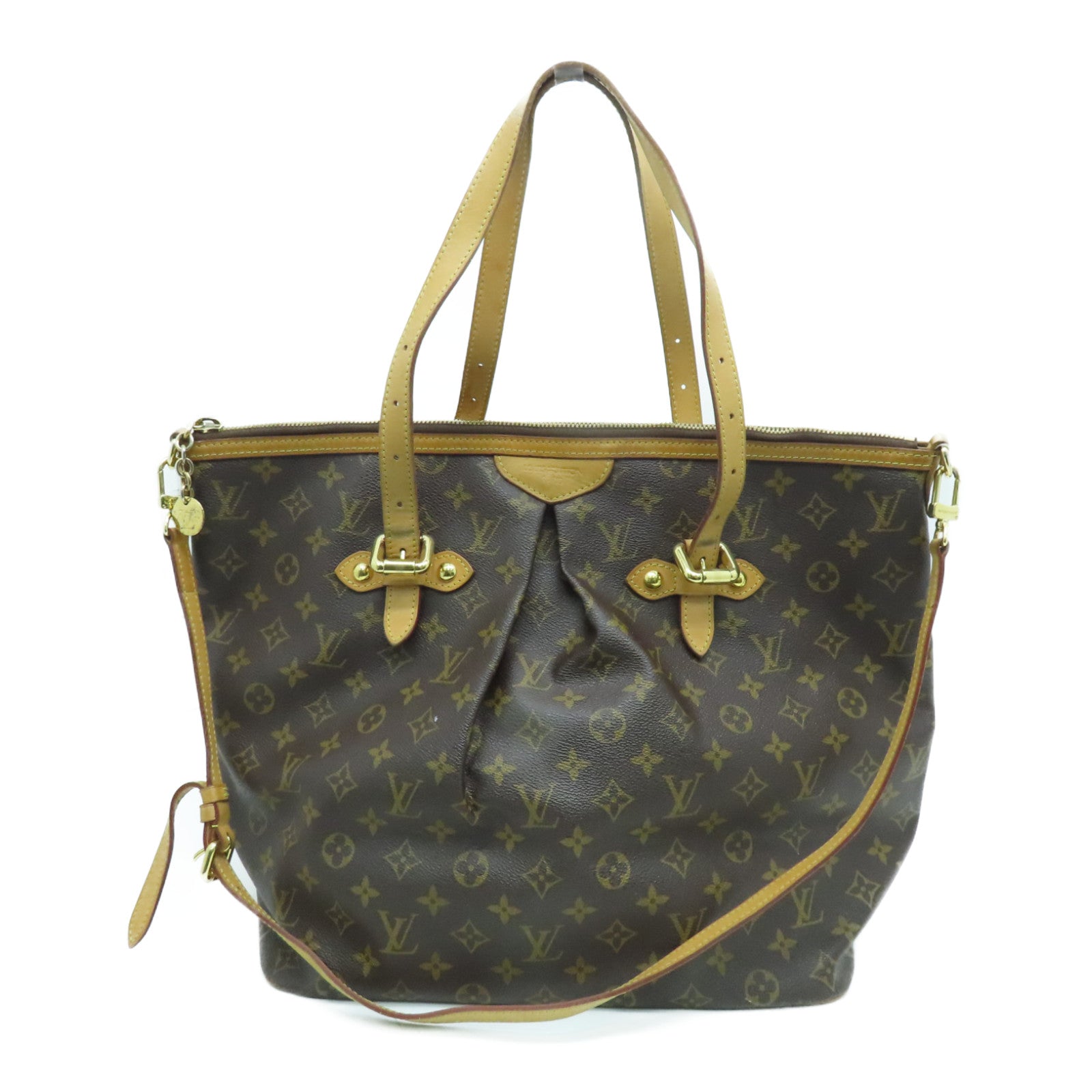LOUIS VUITTON Monogram Palermo GM金扣手挽肩背两用袋啡色