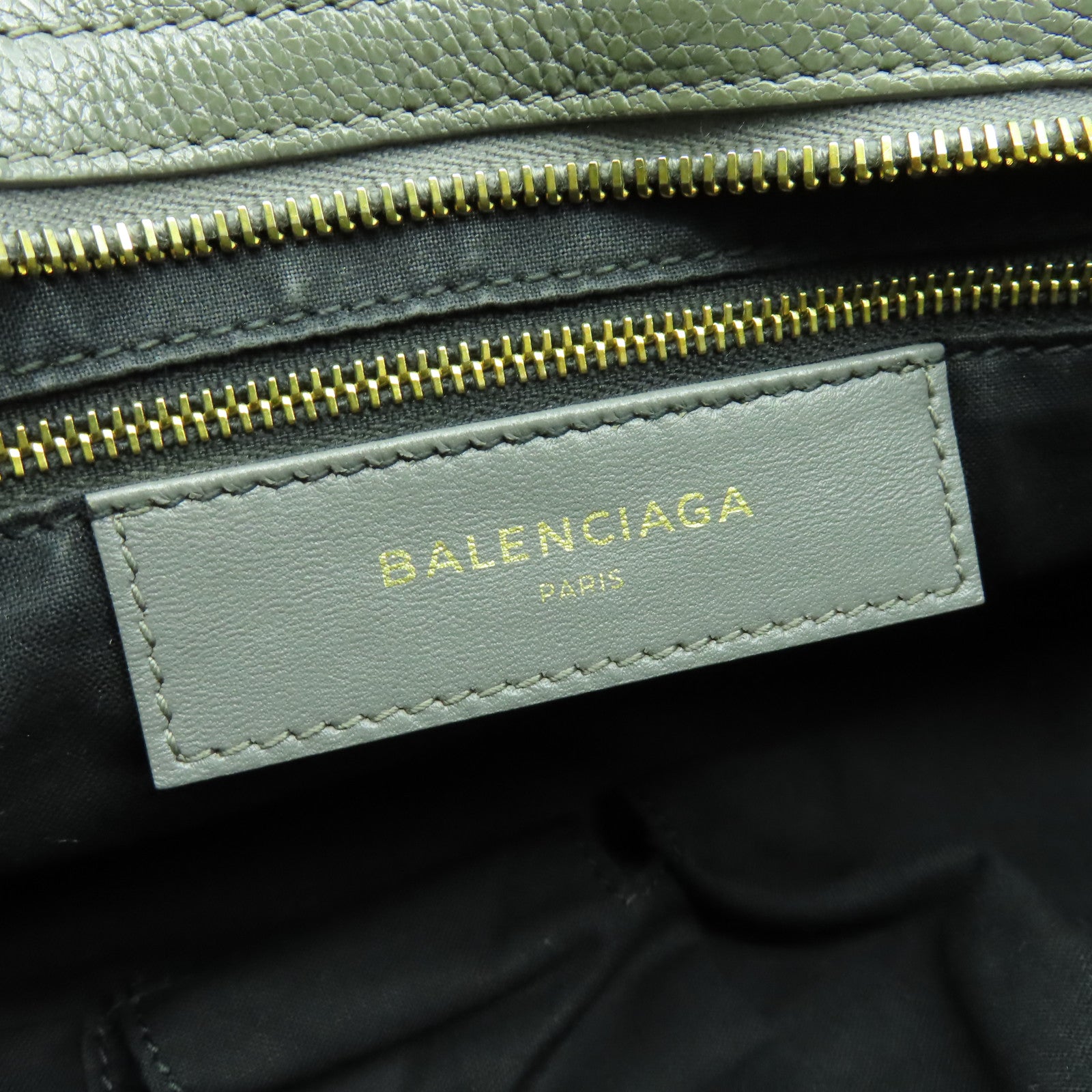 BALENCIAGA 牛皮皮革City金扣手挽肩背兩用袋灰色