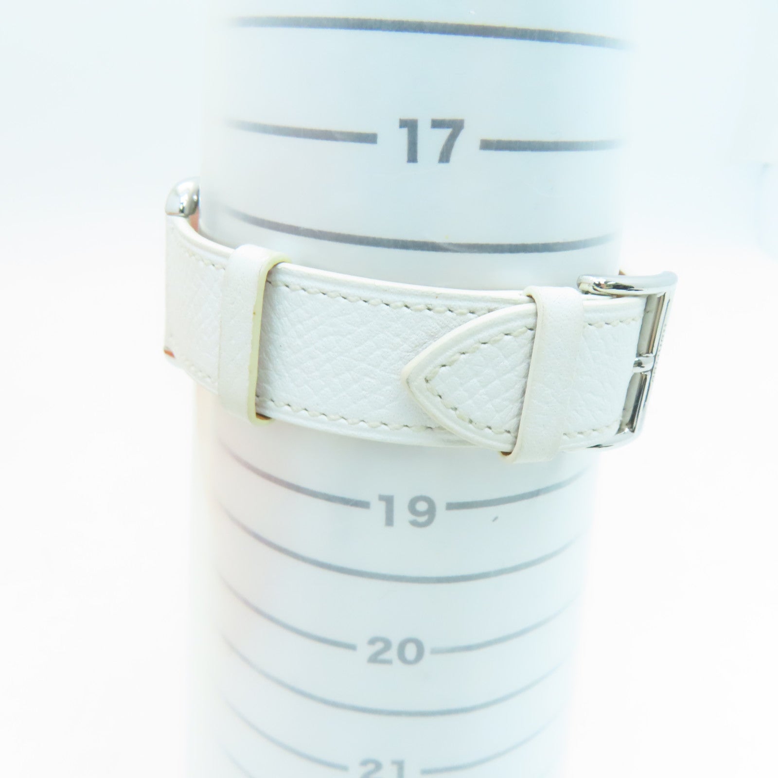 HERMES [Sharp Discount] Capecod Leather Band/Stainless Steel Watch Quartz Movement White