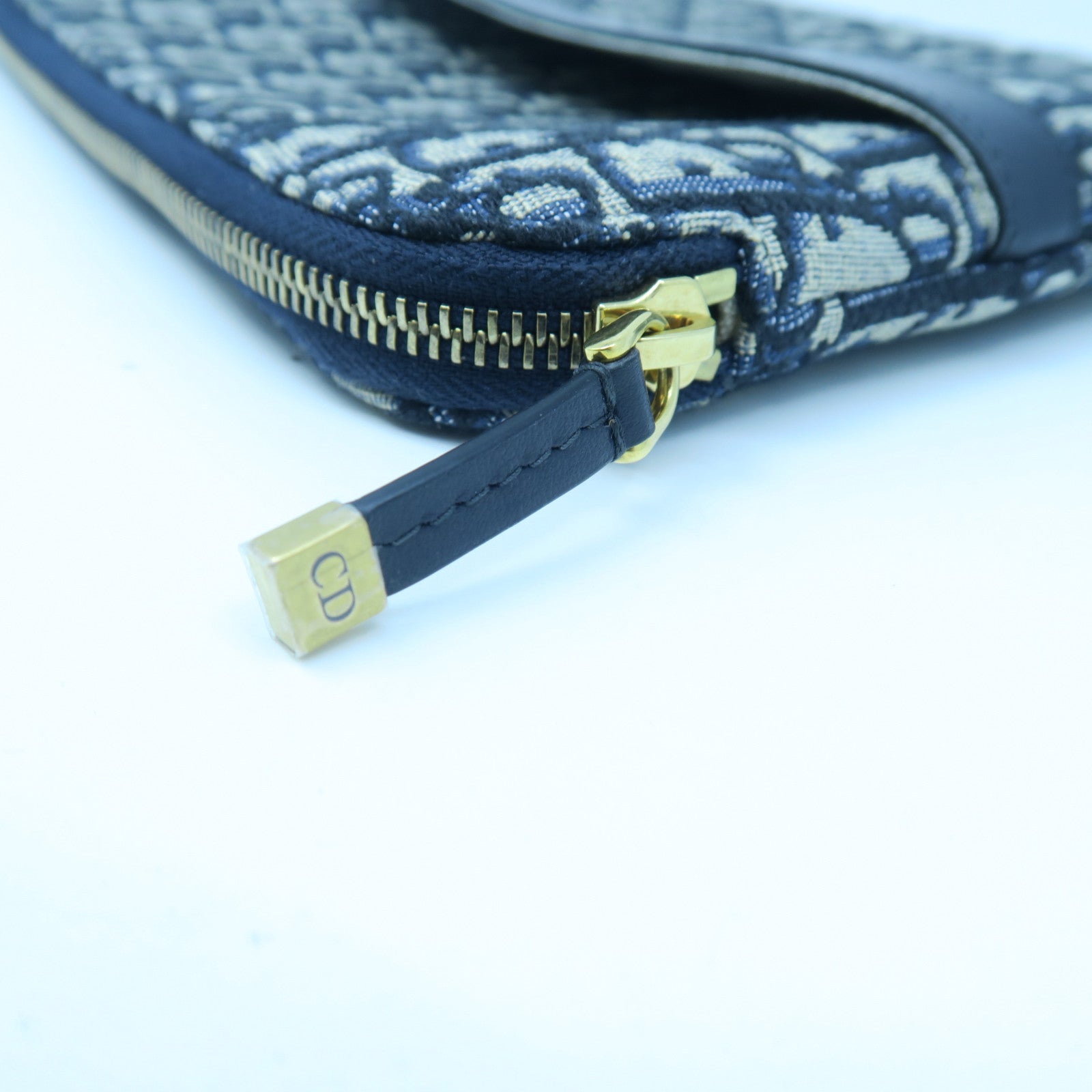 Dior Canvas Travel Kit Silver Buckle Clutch Dark Blue