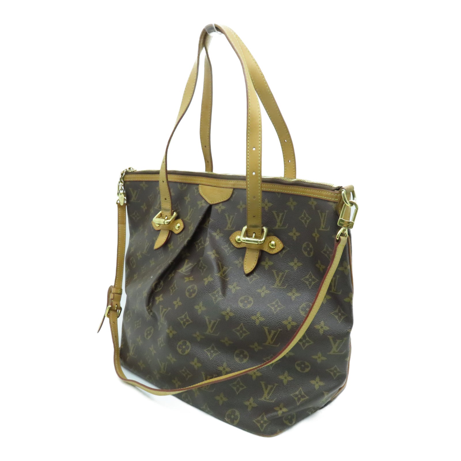 LOUIS VUITTON Monogram Palermo GM金扣手挽肩背两用袋啡色