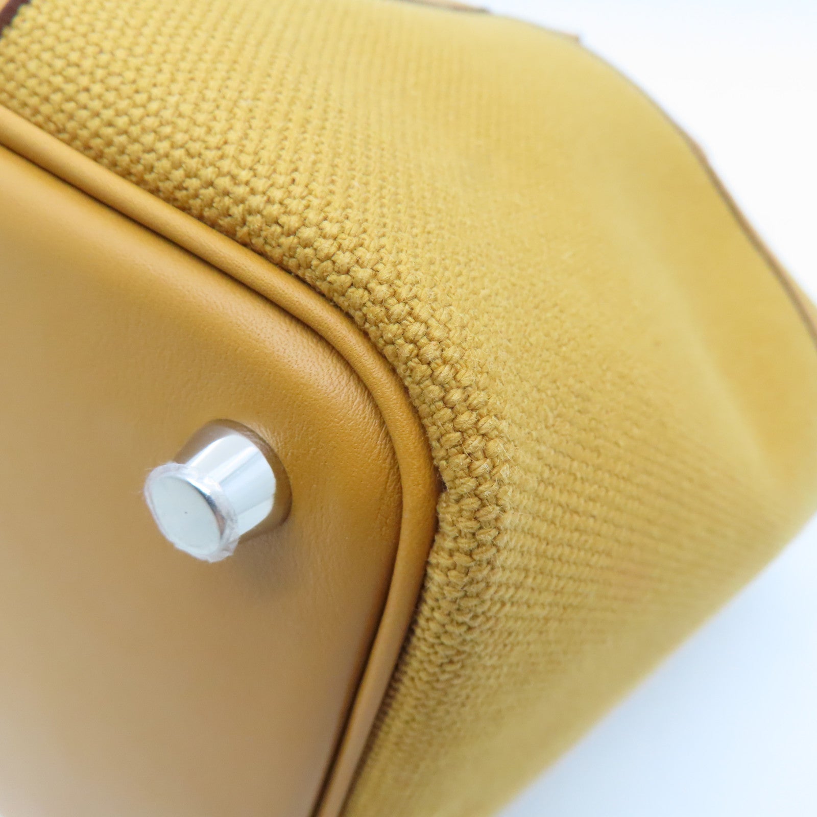 HERMES 帆布Picotin PM Cargo銀扣手挽袋啡色