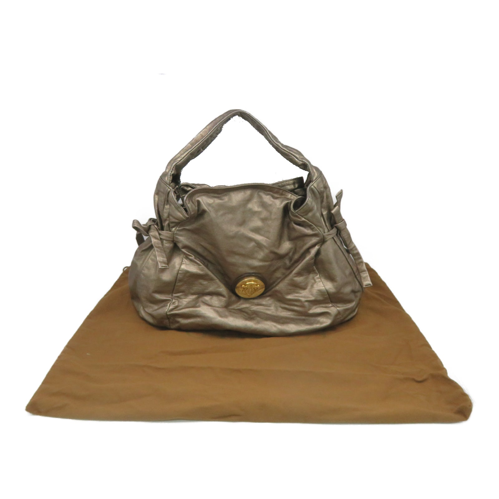 GUCCI 【激減優惠】皮革Shoulder Bag金扣肩背袋金色