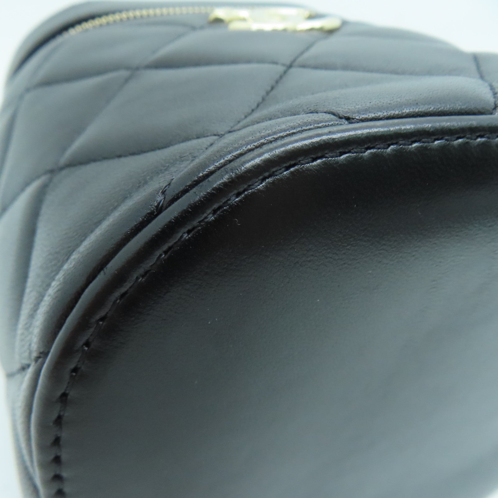 CHANEL 菱格牛皮皮革2way Shoulder Bag金扣手挽肩背两用袋黑色