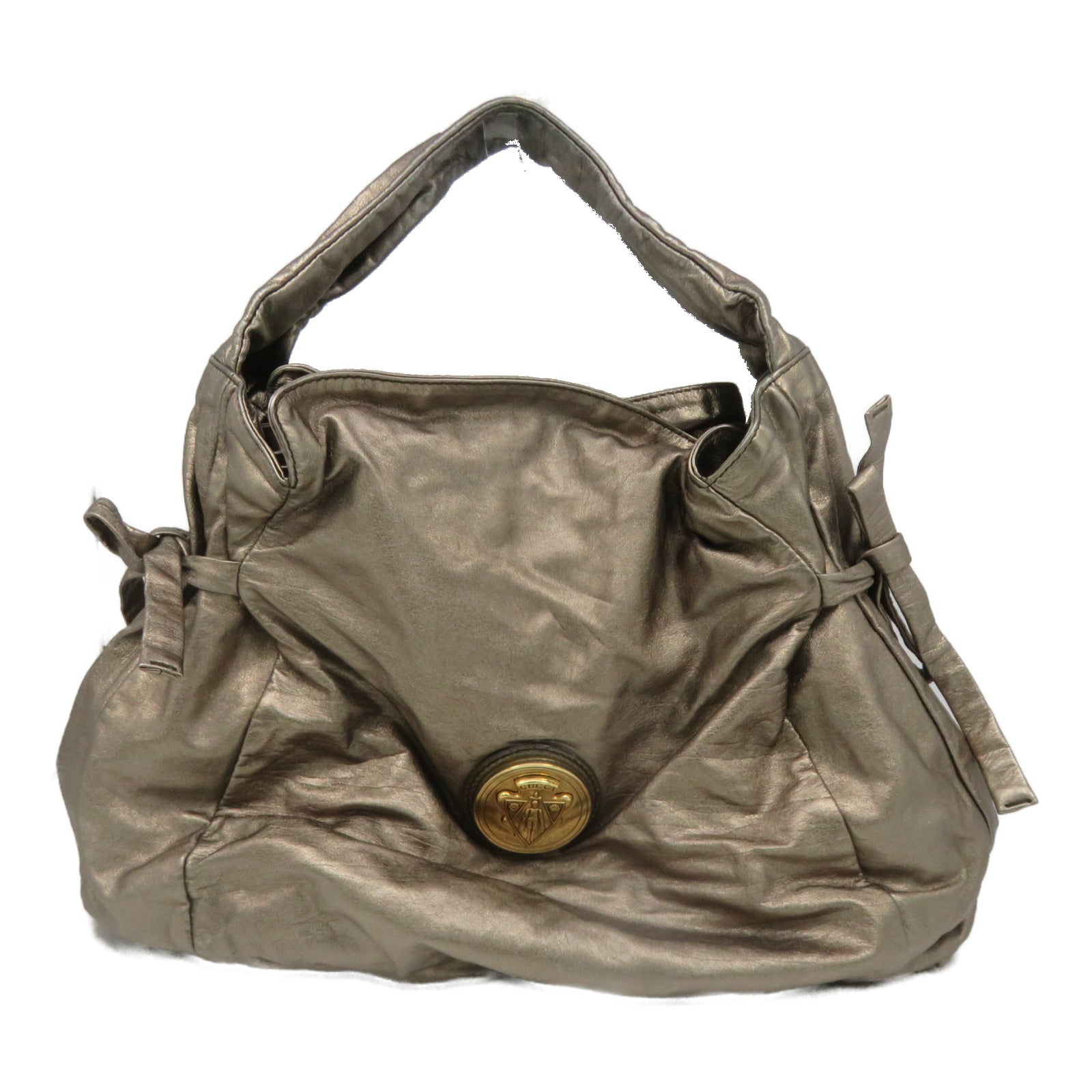 GUCCI 【激減優惠】皮革Shoulder Bag金扣肩背袋金色