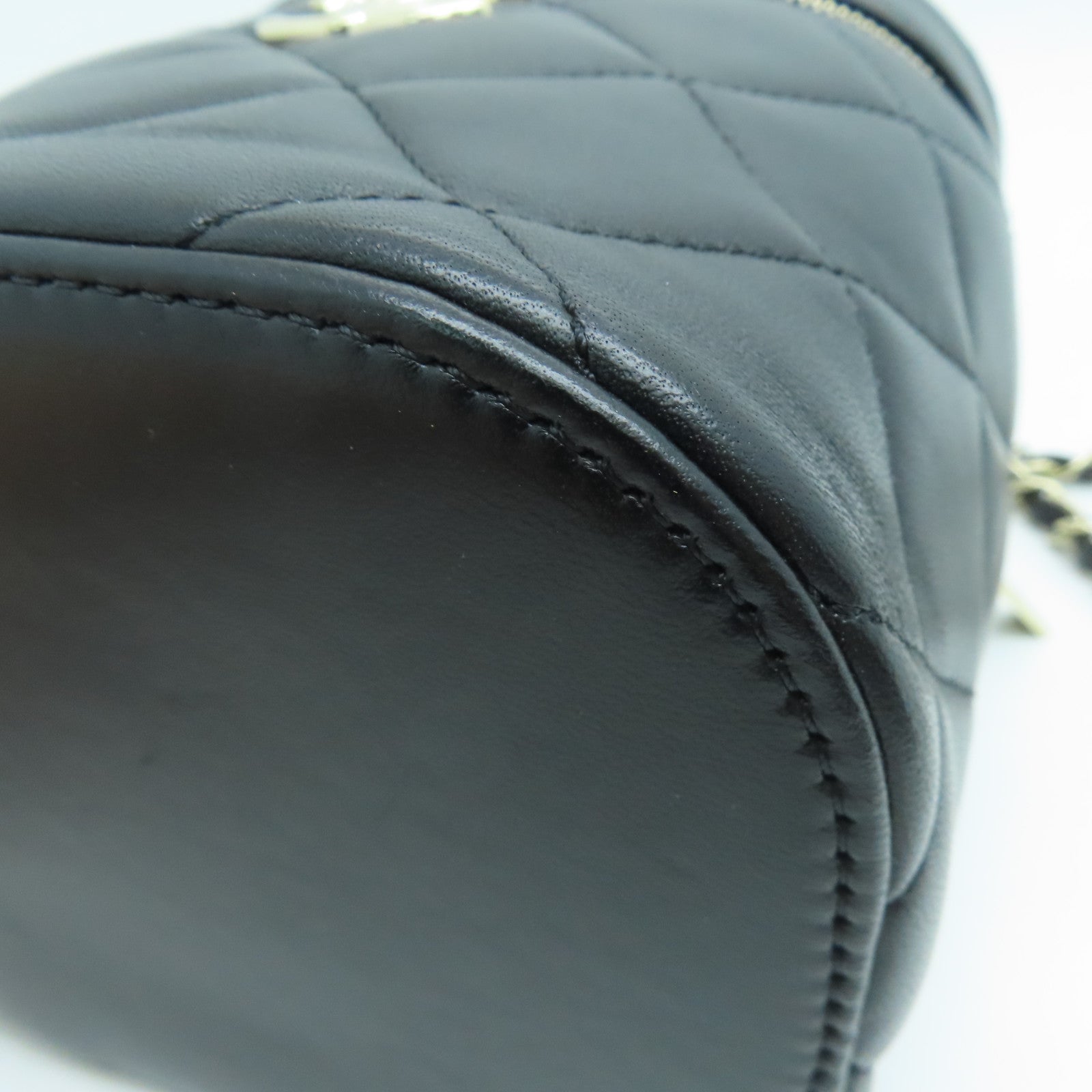 CHANEL 菱格牛皮皮革2way Shoulder Bag金扣手挽肩背两用袋黑色