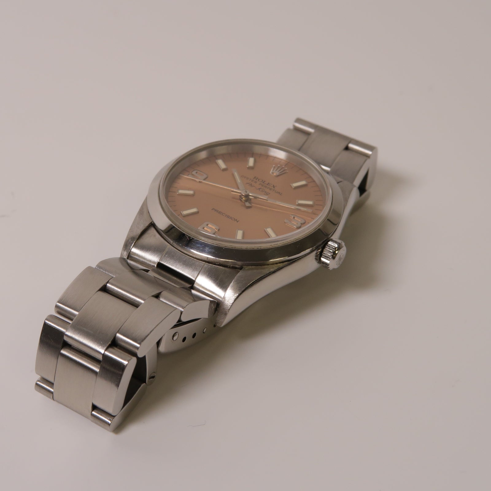 ROLEX Air King不鏽鋼手錶自動機芯粉紅色
