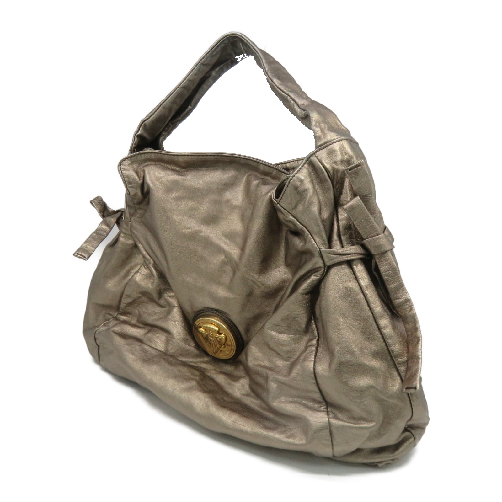 GUCCI 【激減優惠】皮革Shoulder Bag金扣肩背袋金色