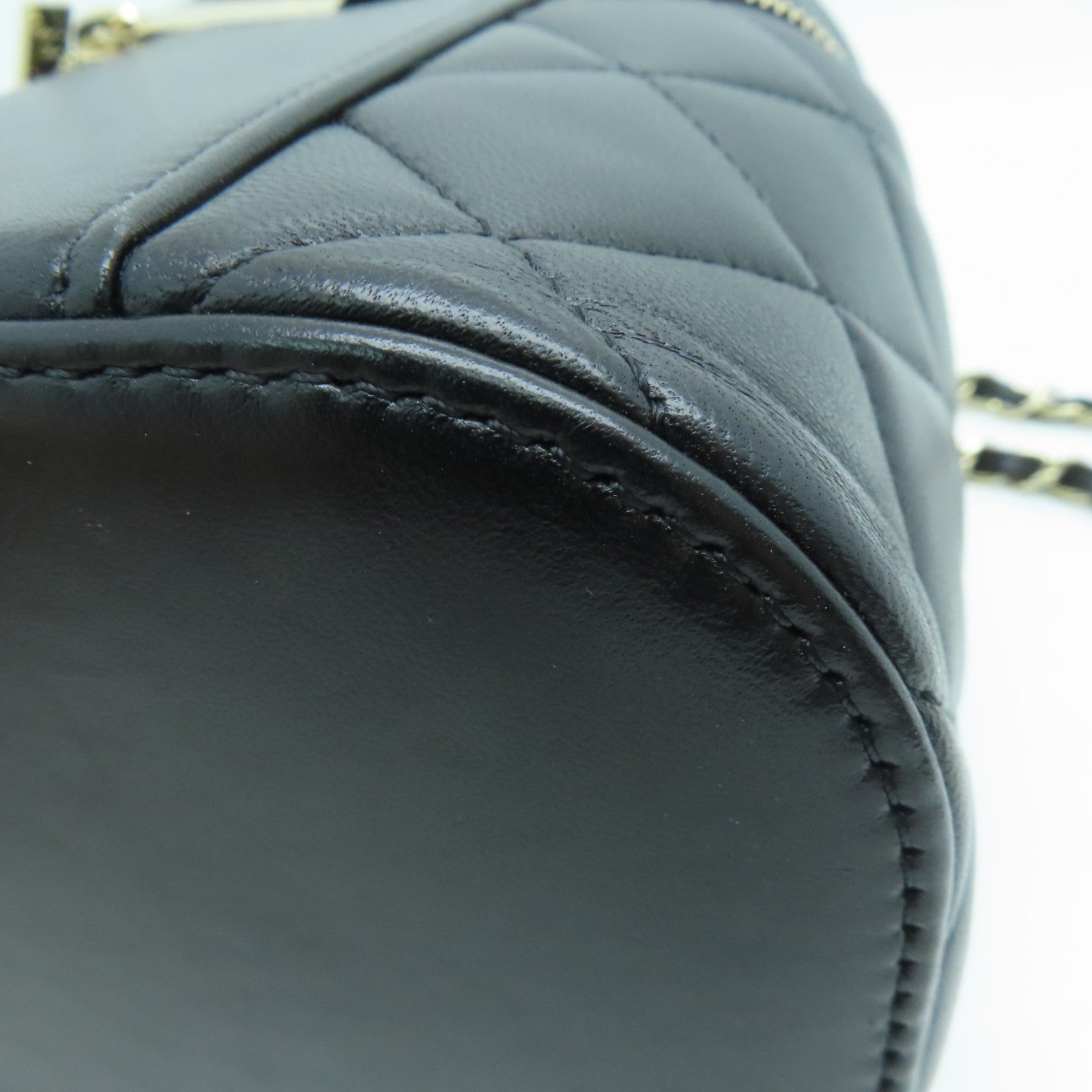 CHANEL 菱格牛皮皮革2way Shoulder Bag金扣手挽肩背两用袋黑色
