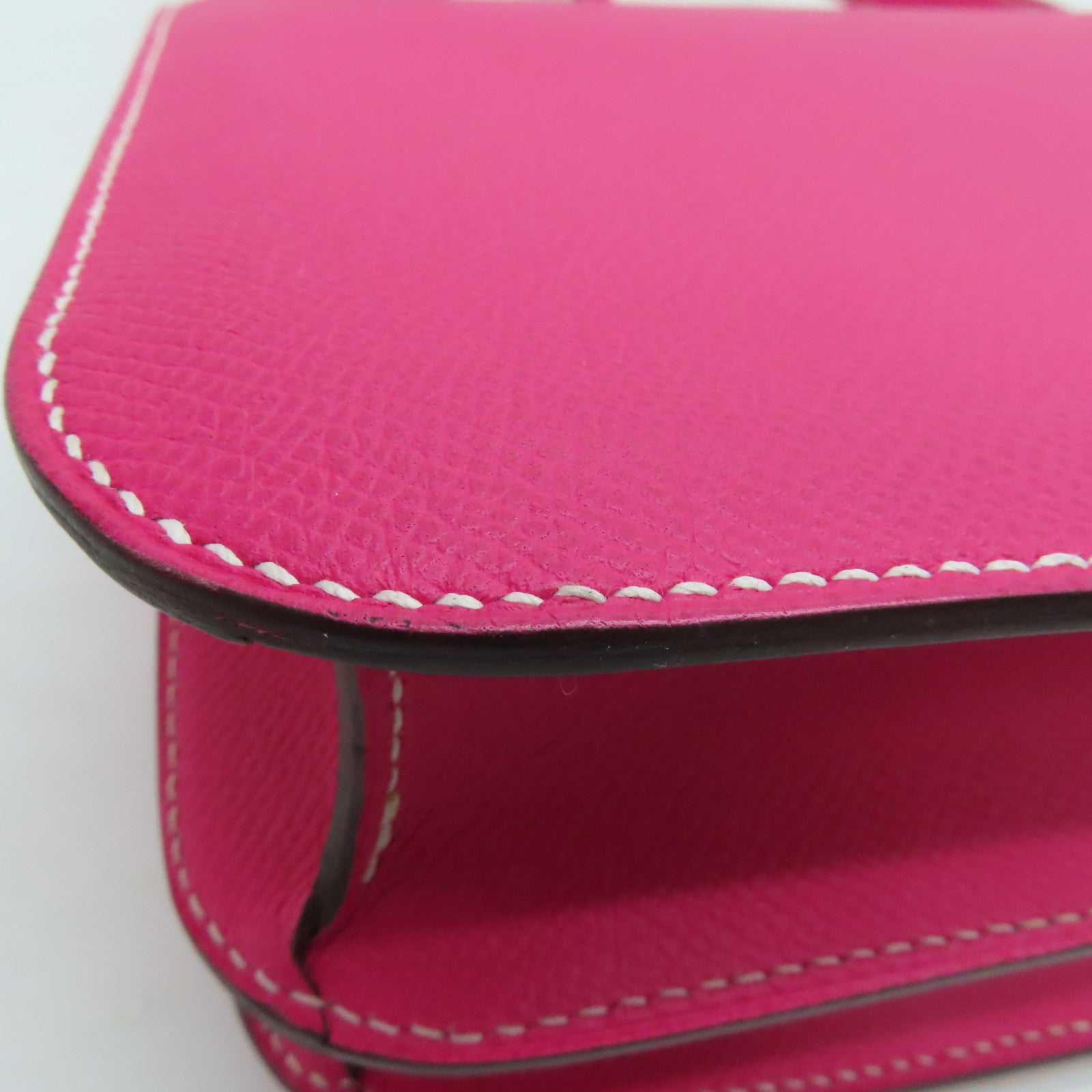 HERMES Epsom leather Constance 24 2 way Shoulder silver buckle handle shoulder bag pink