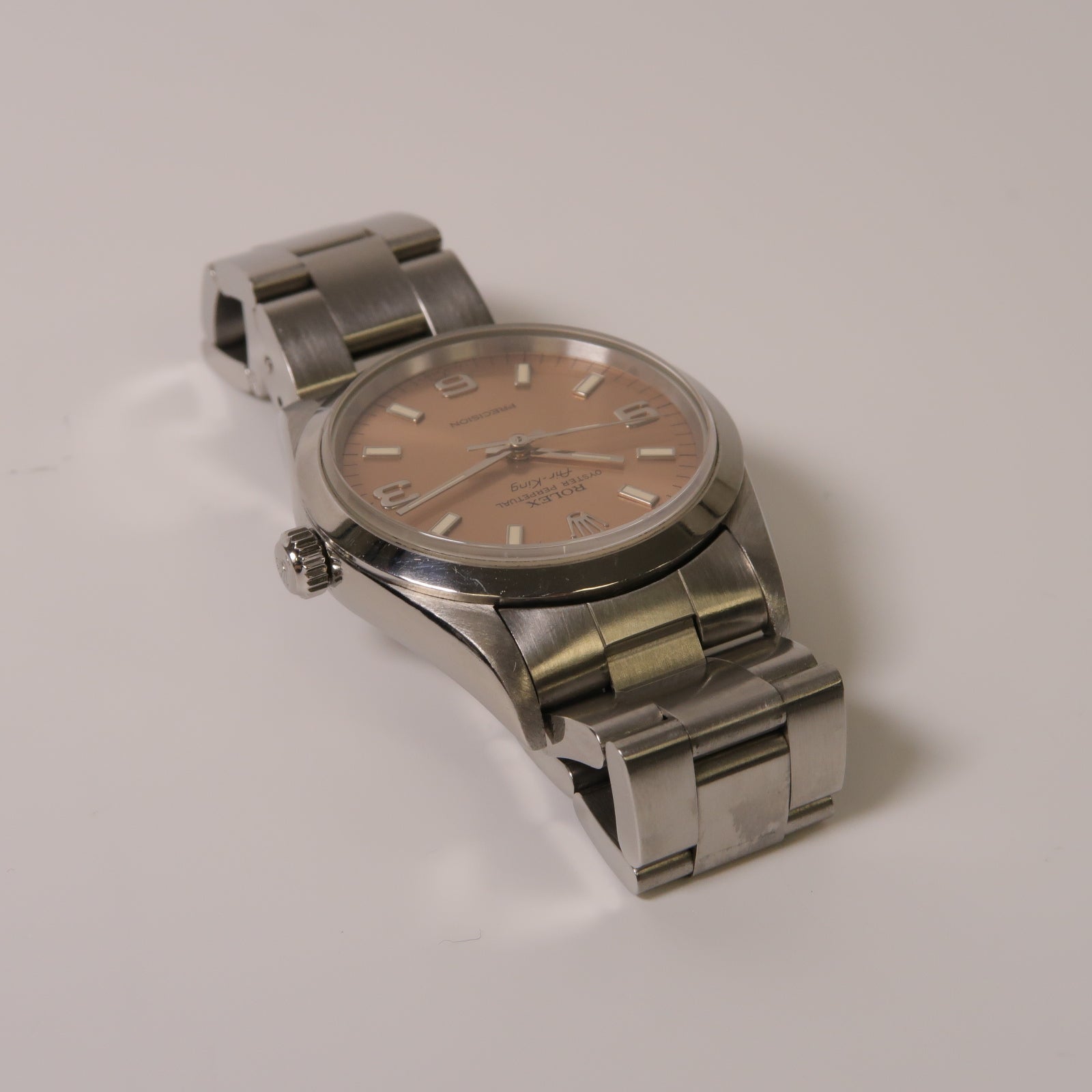 ROLEX Air King不鏽鋼手錶自動機芯粉紅色