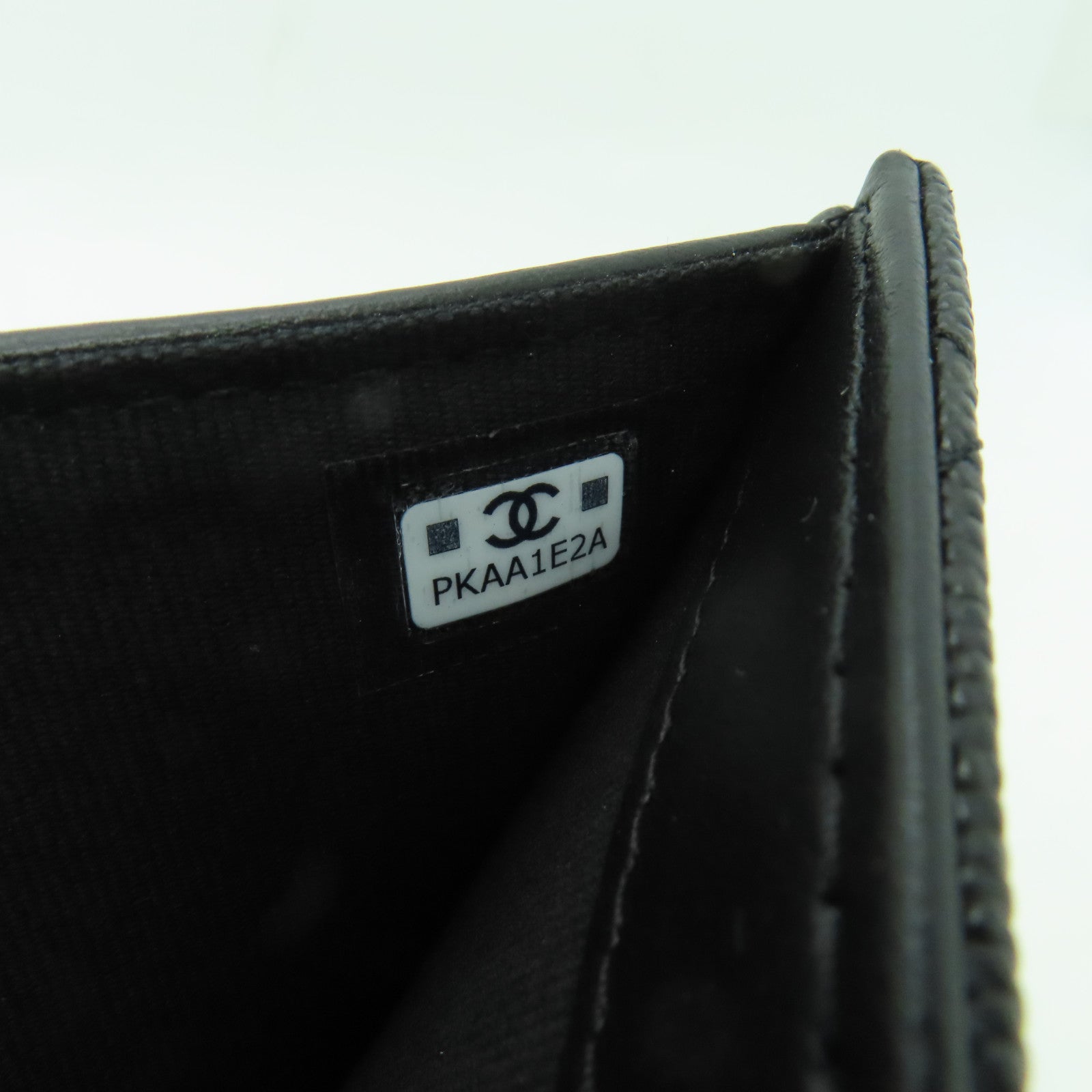 CHANEL 菱格Caviar皮革Wallet金扣錢包黒色