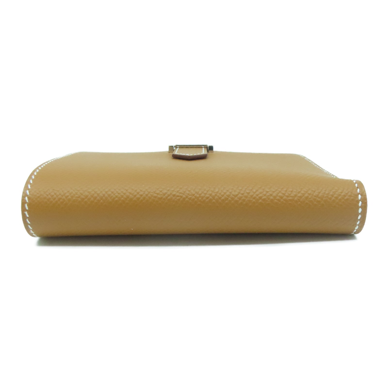 HERMES Epsom皮革Bearn W Snap銀扣錢包Gold經典駝色