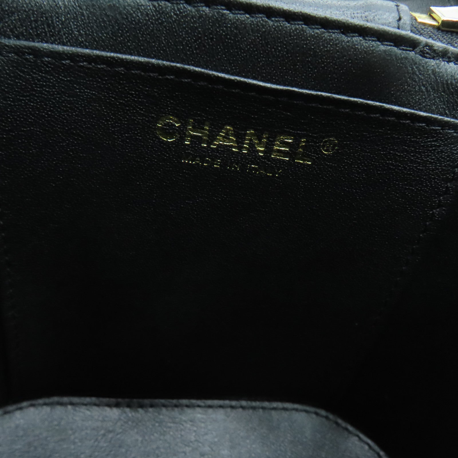 CHANEL 菱格牛皮皮革2way Shoulder Bag金扣手挽肩背两用袋黑色