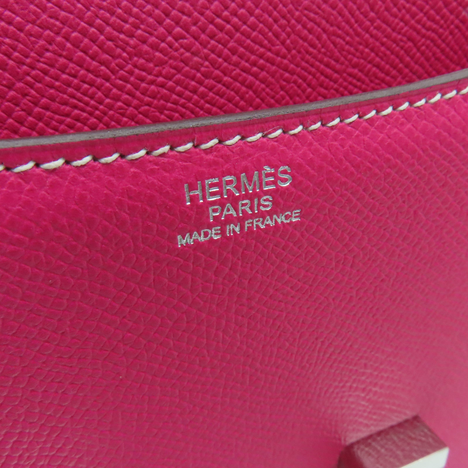 HERMES Epsom leather Constance 24 2 way Shoulder silver buckle handle shoulder bag pink