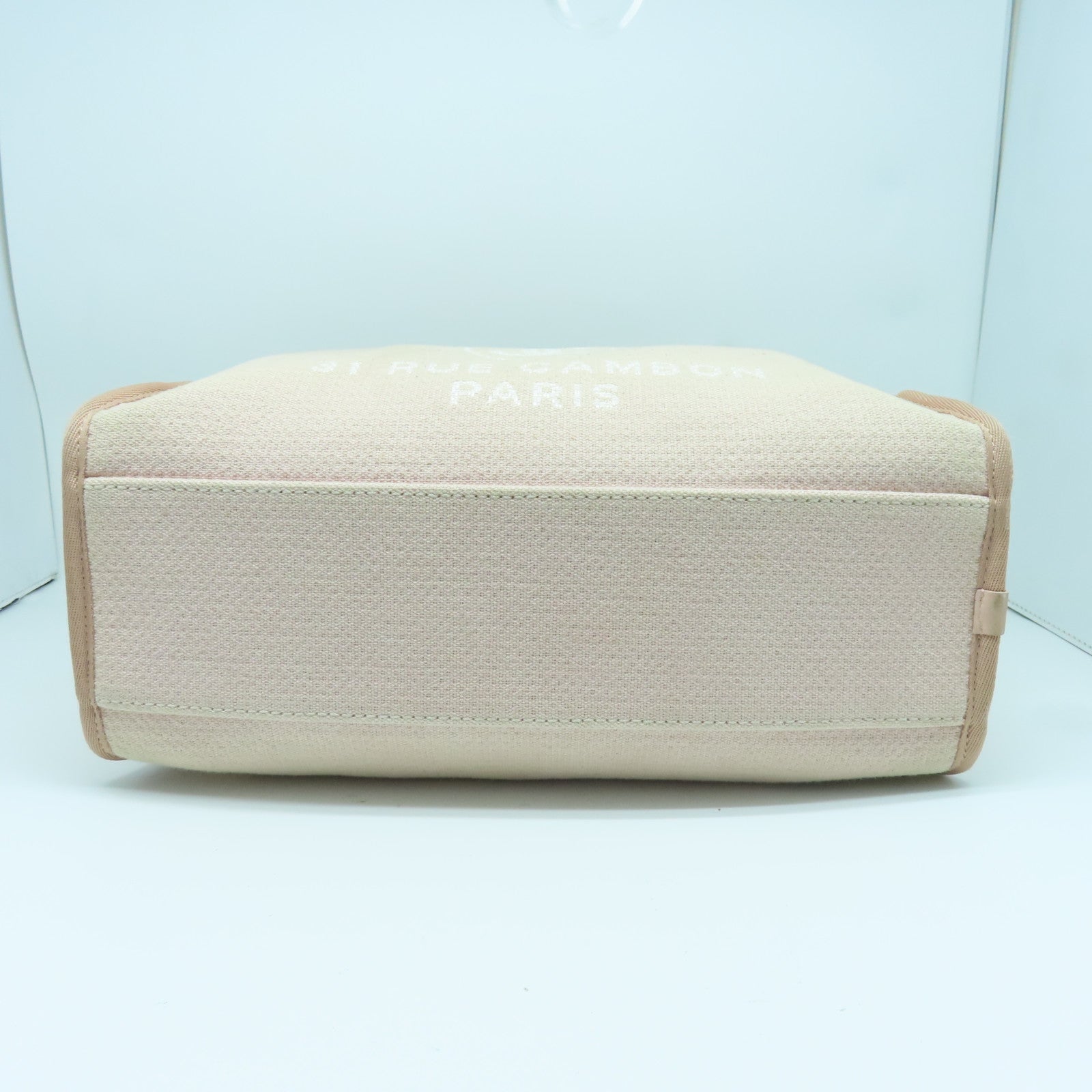 CHANEL 帆布Deauville 2 Way Bag银扣手挽肩背两用袋粉红色