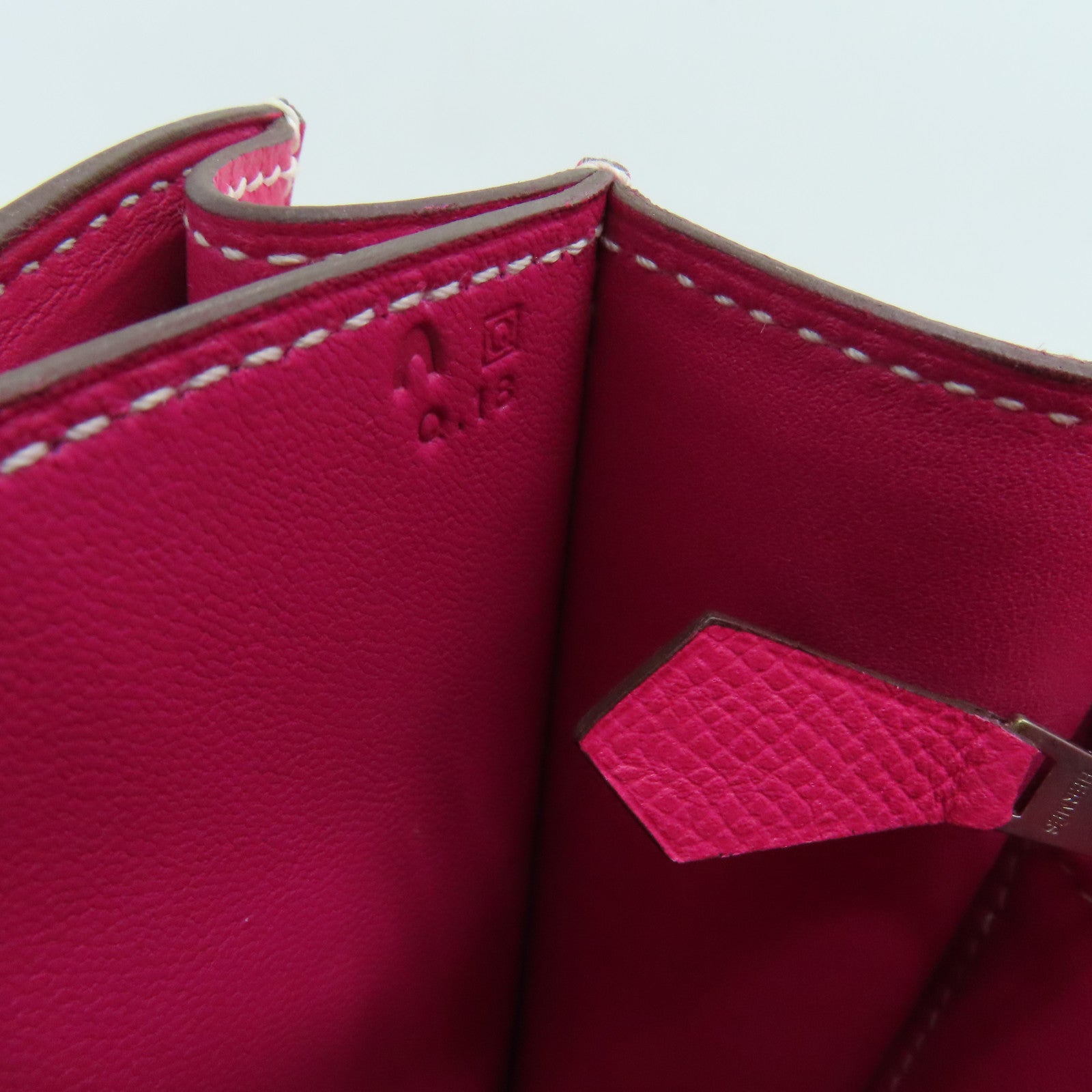 HERMES Epsom leather Constance 24 2 way Shoulder silver buckle handle shoulder bag pink