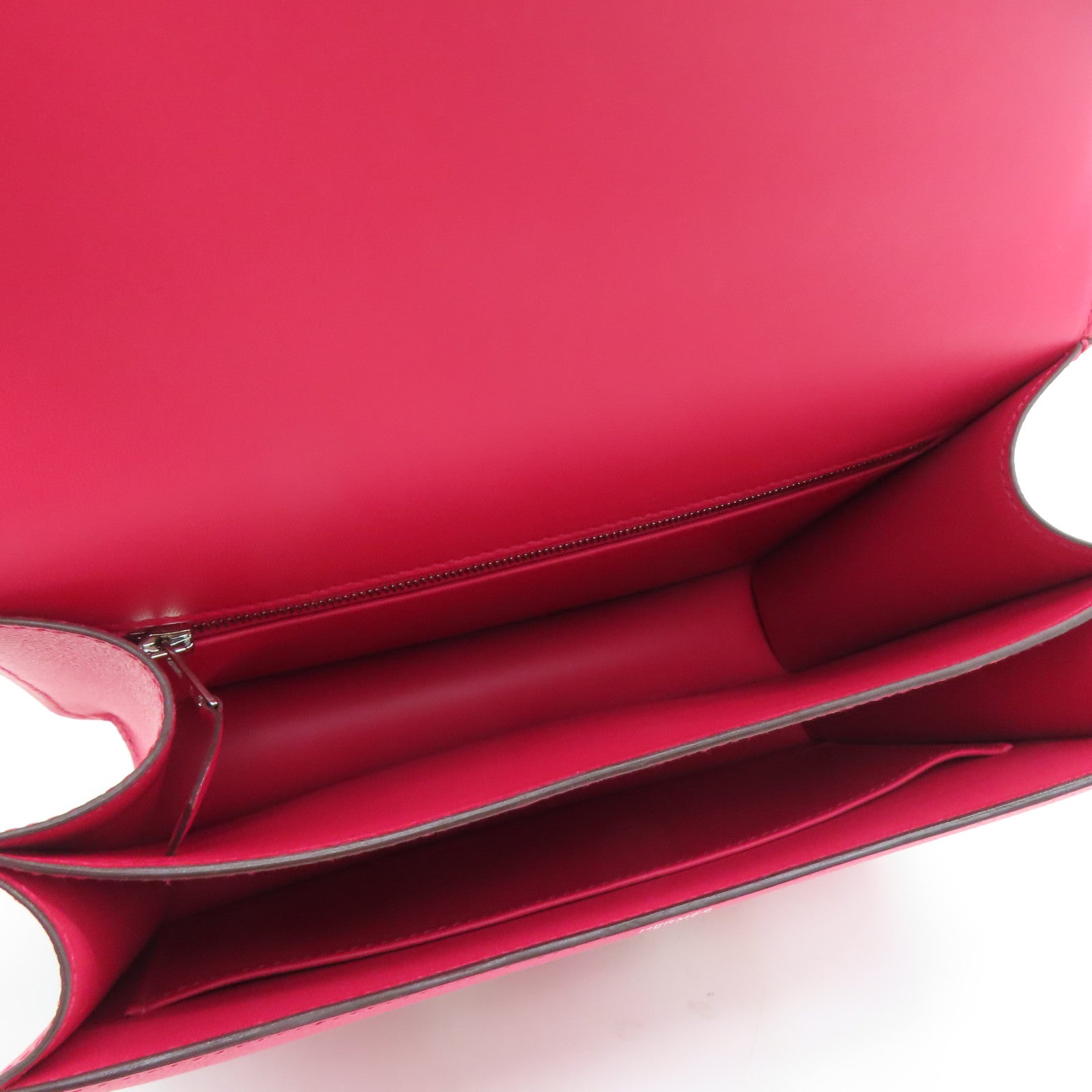 HERMES Epsom皮革Constance 24银扣肩背袋Rose Extreme/桃红色