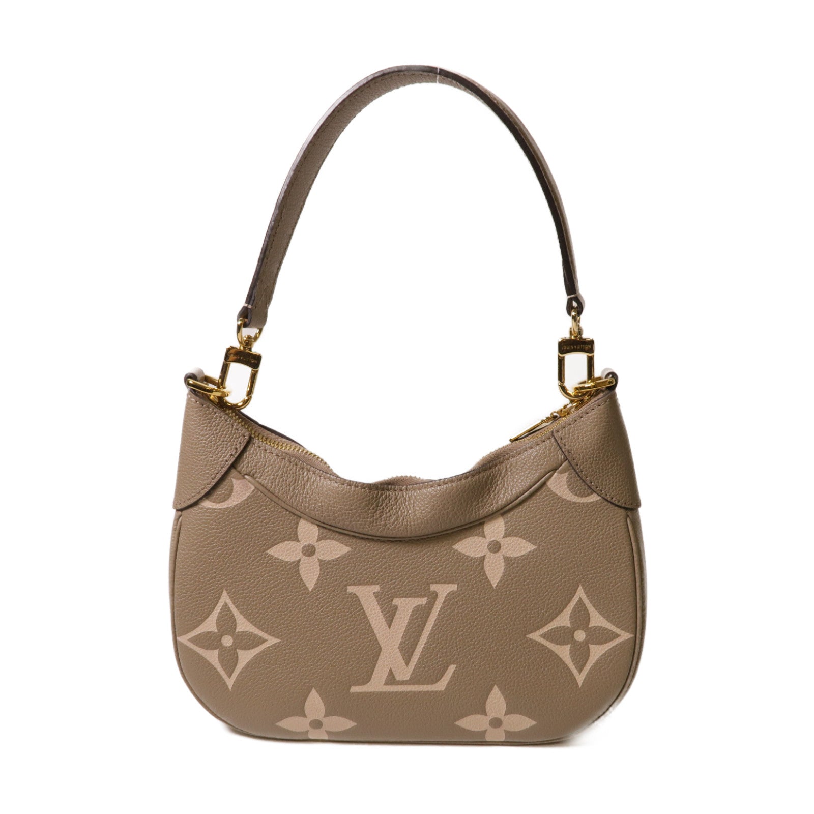 LOUIS VUITTON Monogram Empreinte Bagatelle金扣手挽肩背兩用袋灰色