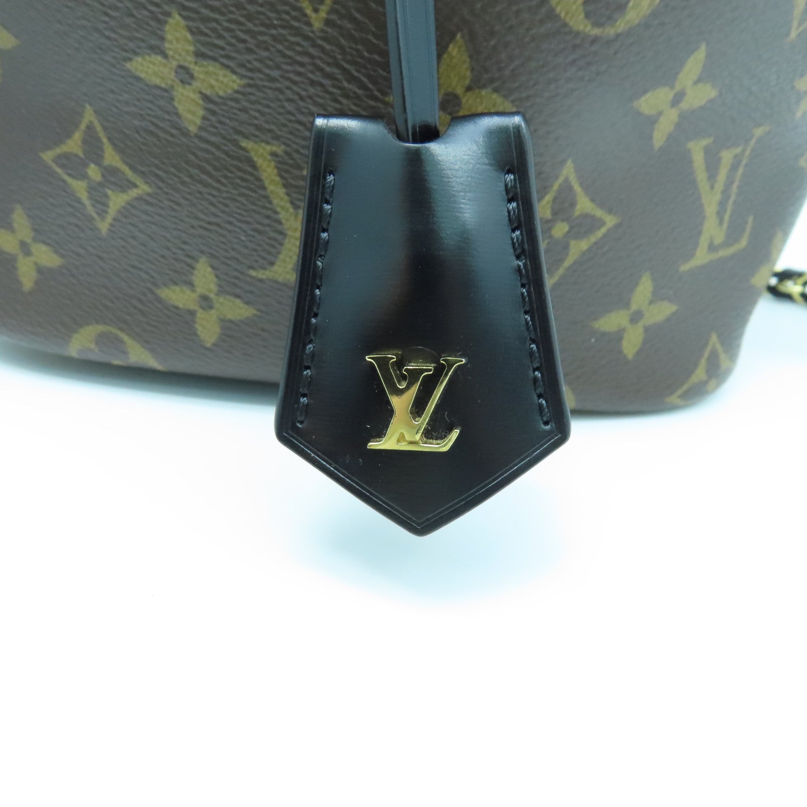 LOUIS VUITTON Monogram Vanity PM Gold Buckle Handle Shoulder Bag Brown