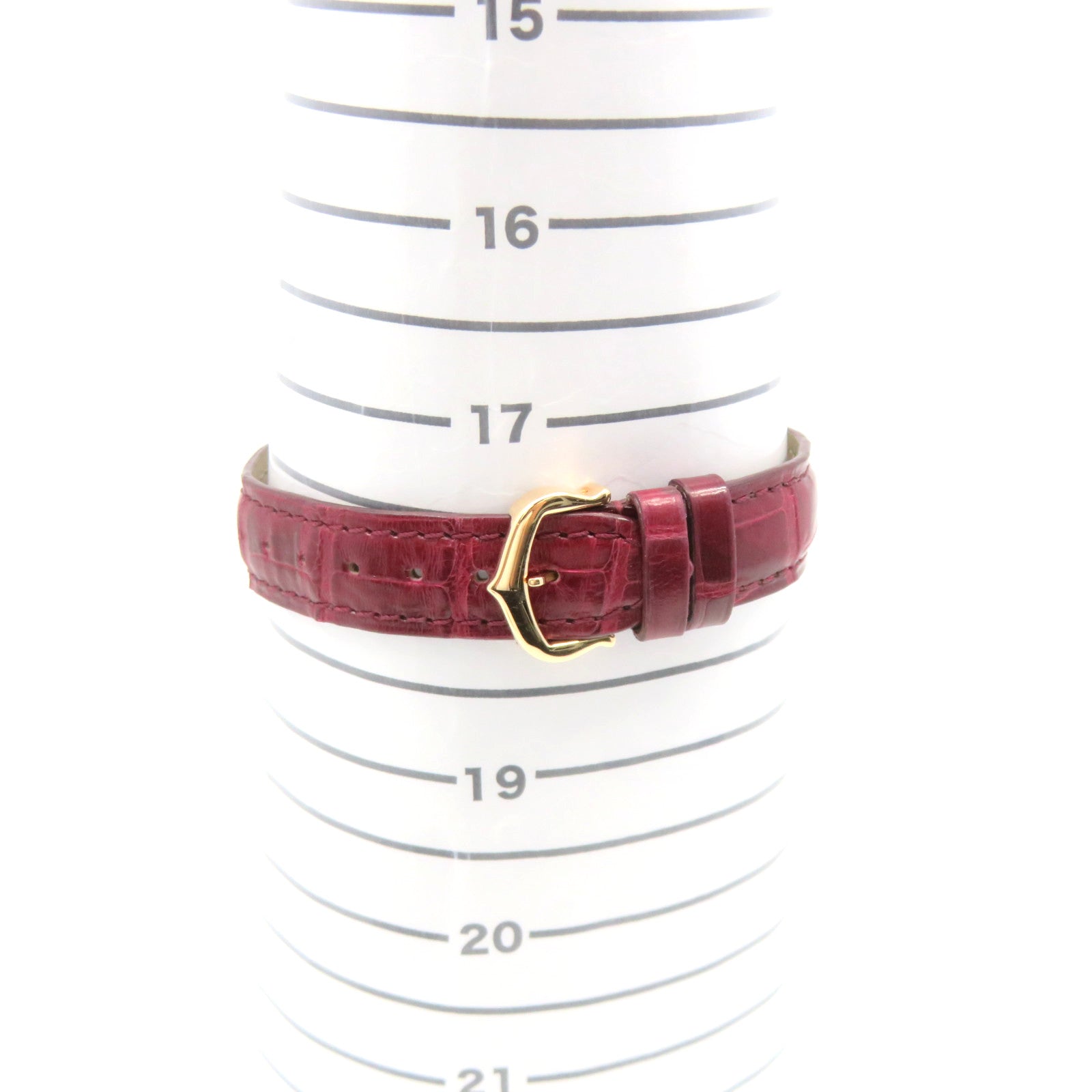 CARTIER 【激減優惠】鱷魚皮革/18K玫瑰金/鑽石Tank American Watch自動機芯手錶白色
