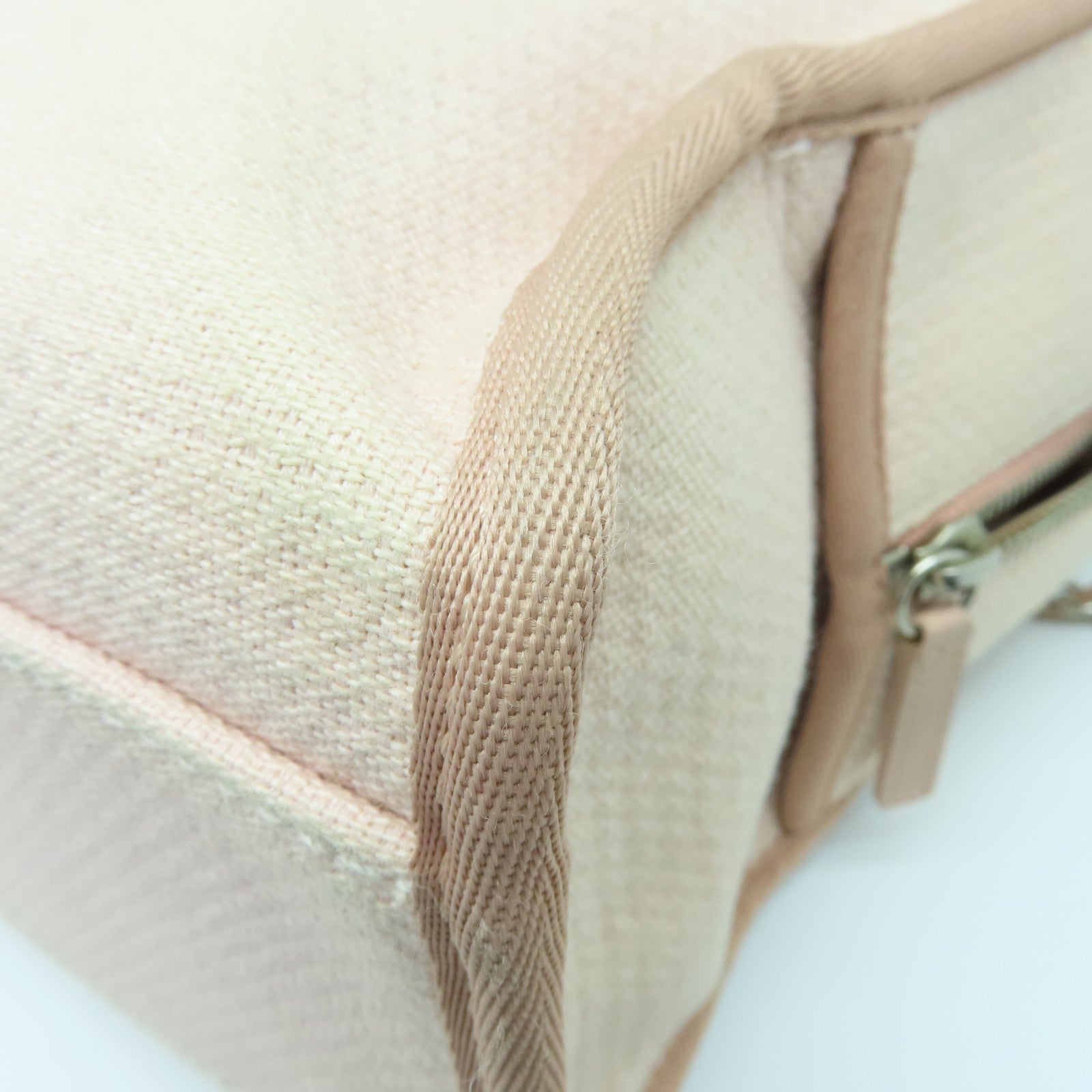 CHANEL 帆布Deauville 2 Way Bag银扣手挽肩背两用袋粉红色
