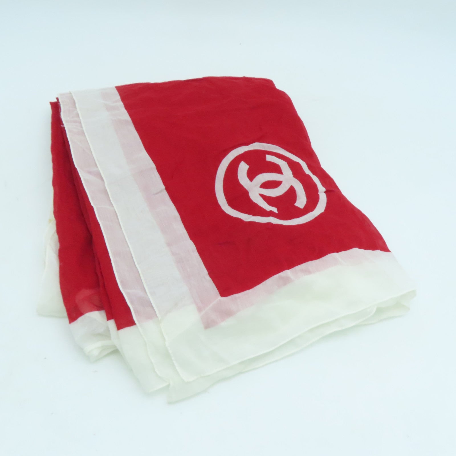 CHANEL 棉质丝质Scarf丝巾红色