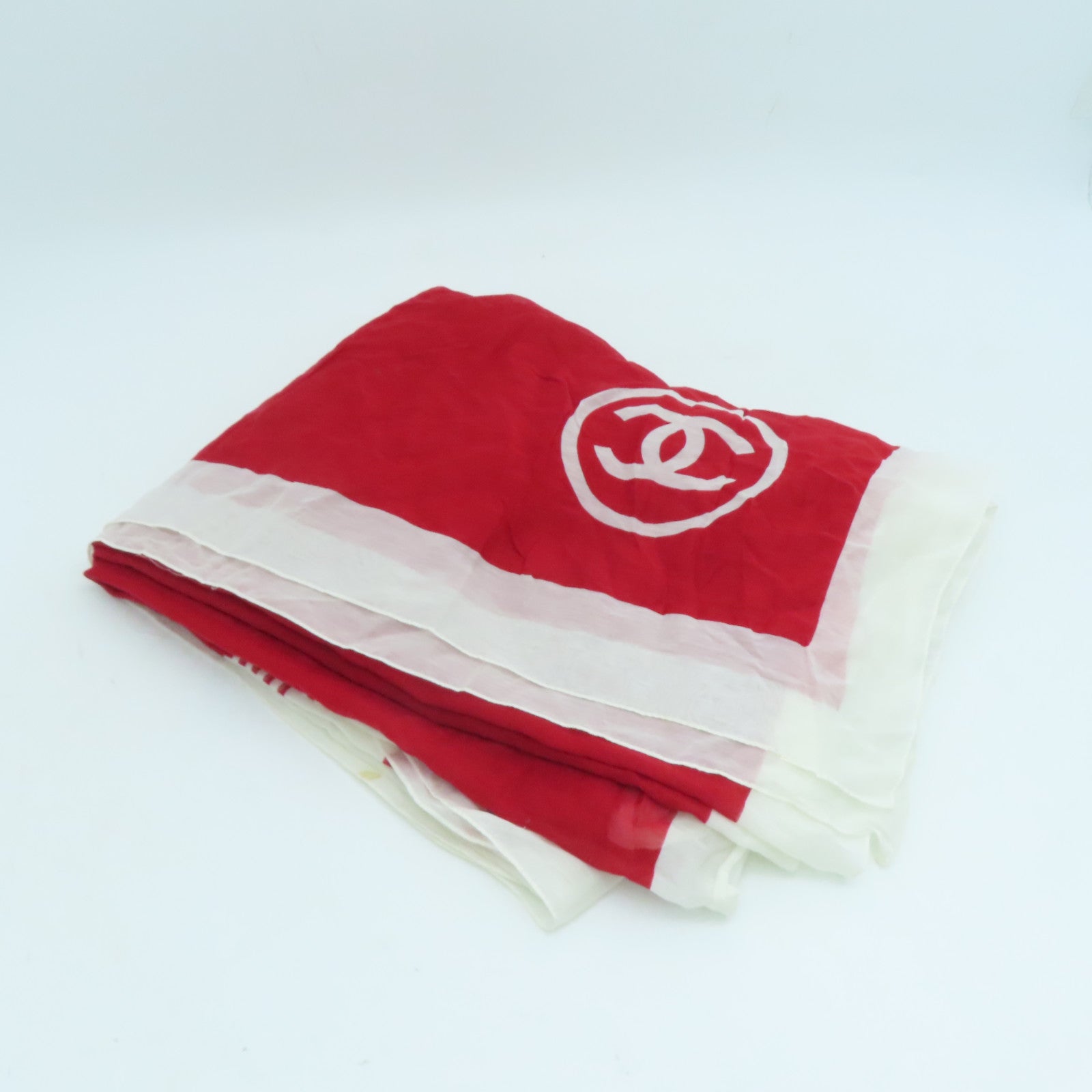 CHANEL 棉质丝质Scarf丝巾红色