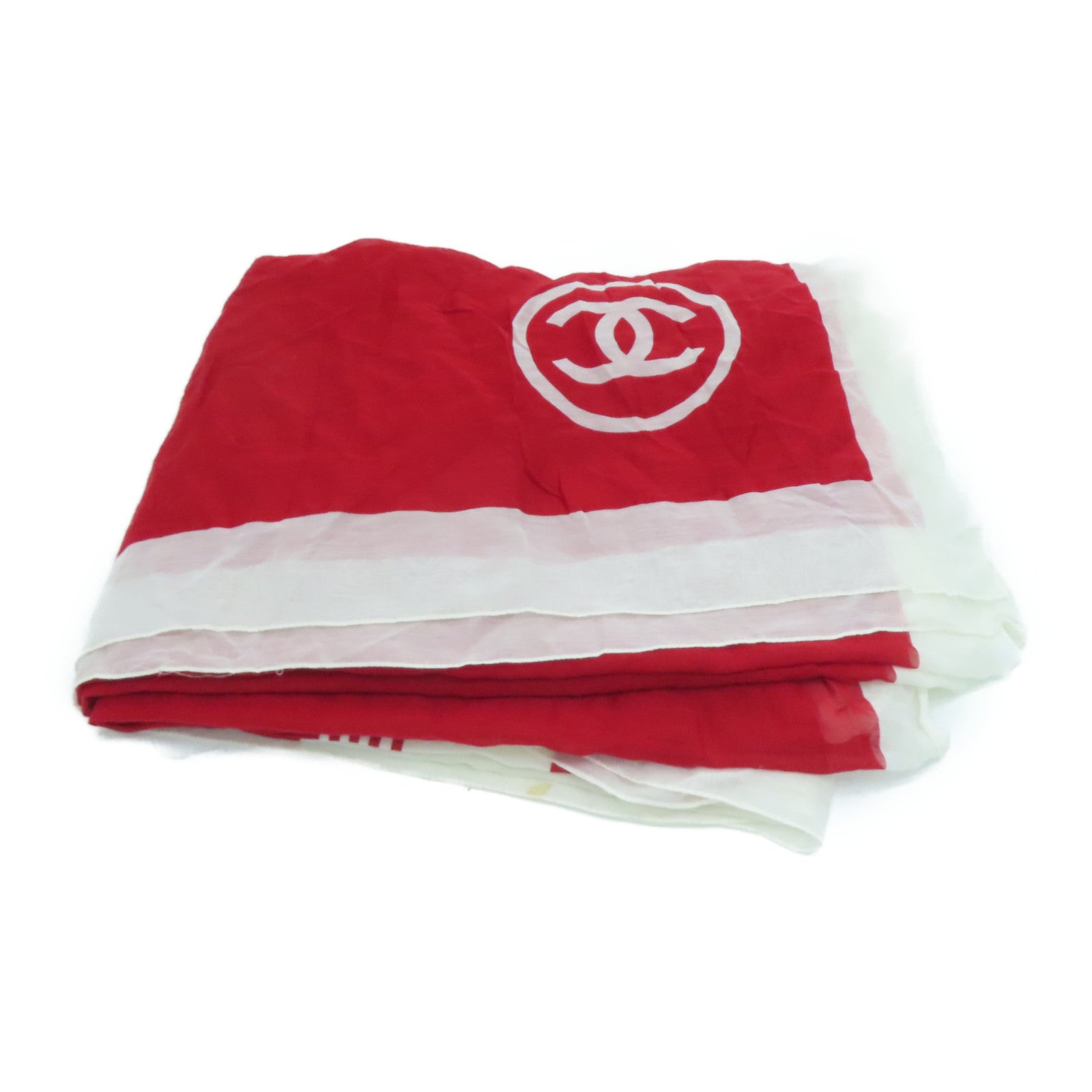 CHANEL 棉质丝质Scarf丝巾红色