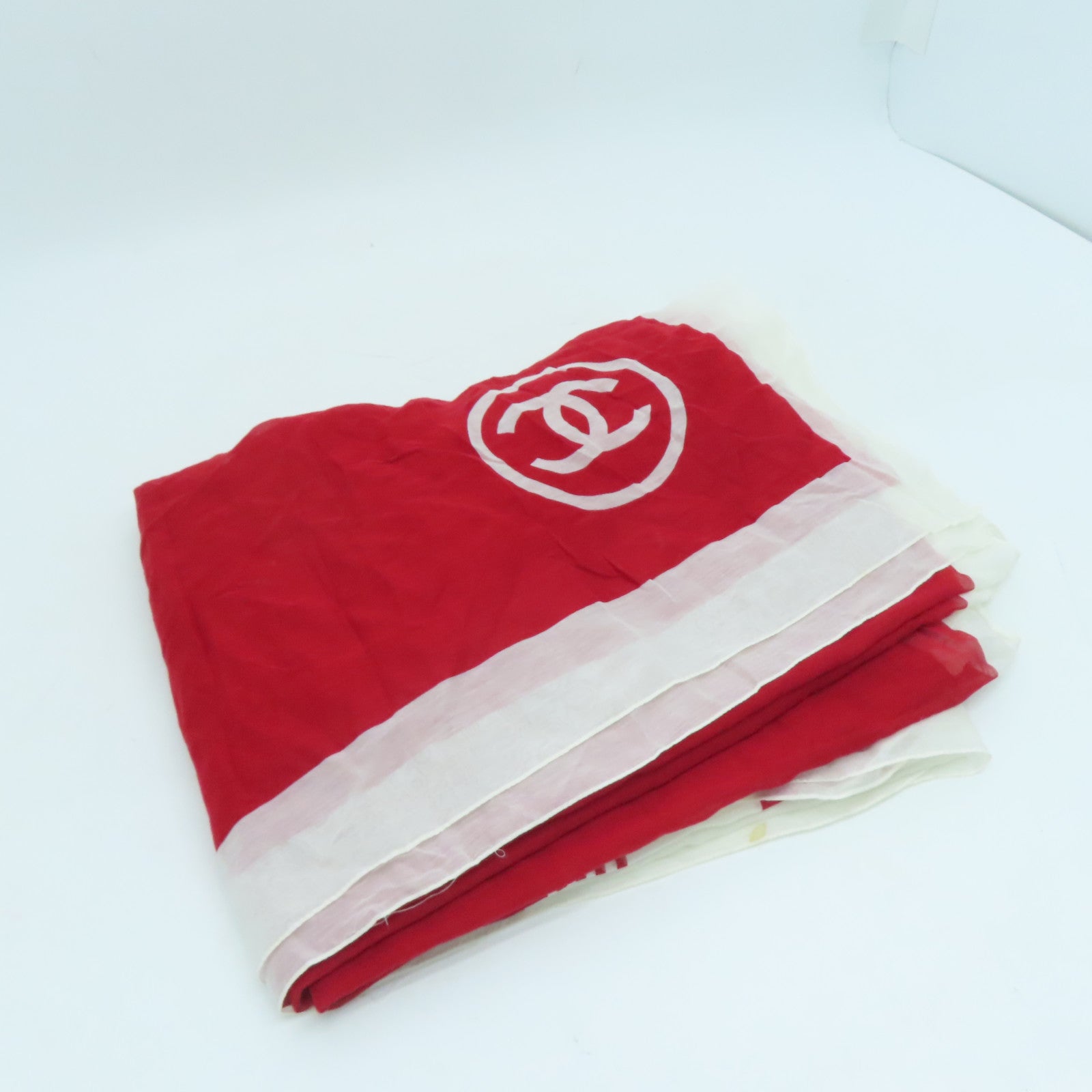 CHANEL 棉质丝质Scarf丝巾红色