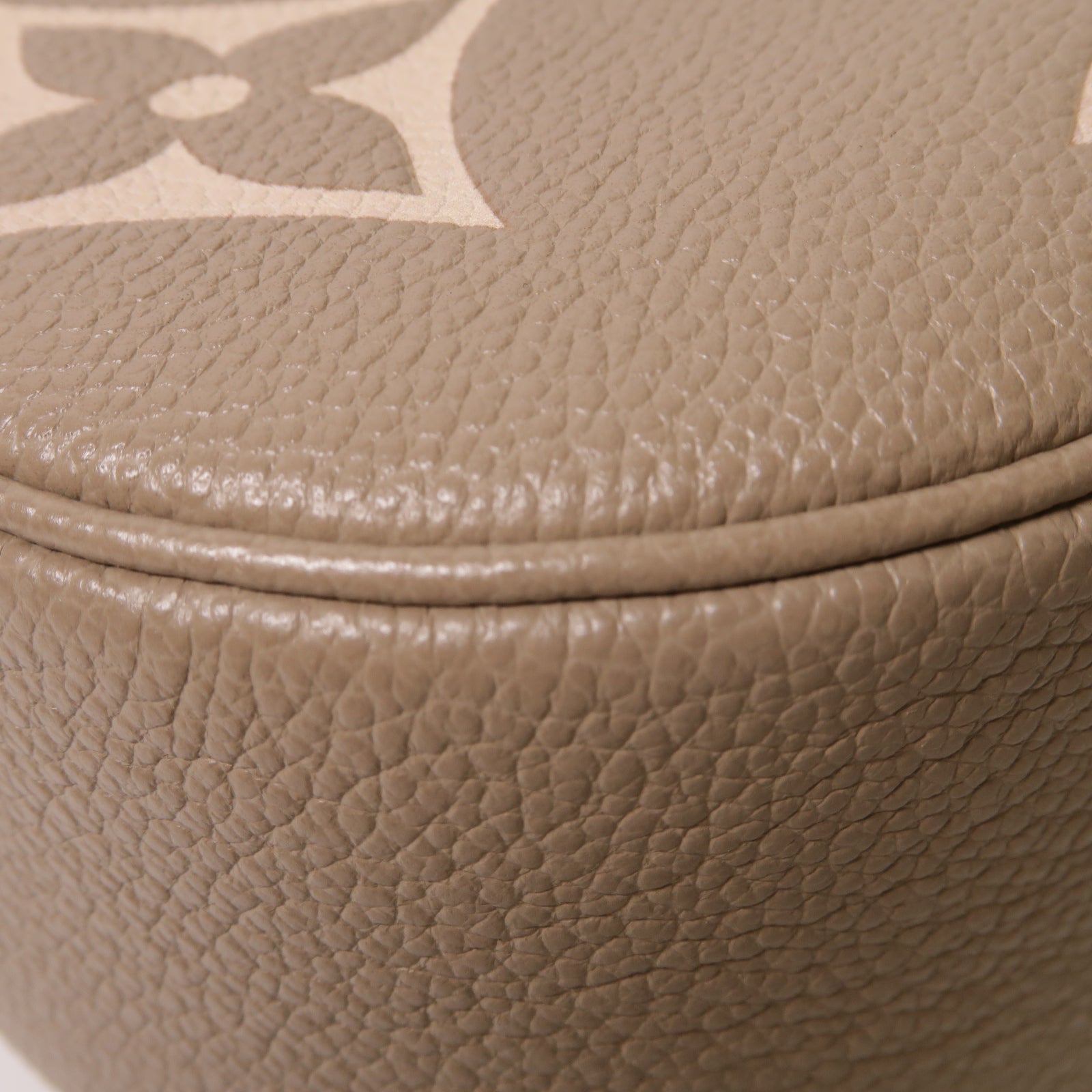 LOUIS VUITTON Monogram Empreinte Bagatelle金扣手挽肩背兩用袋灰色