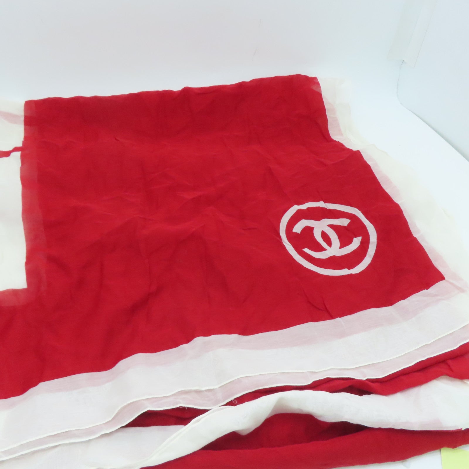 CHANEL 棉质丝质Scarf丝巾红色