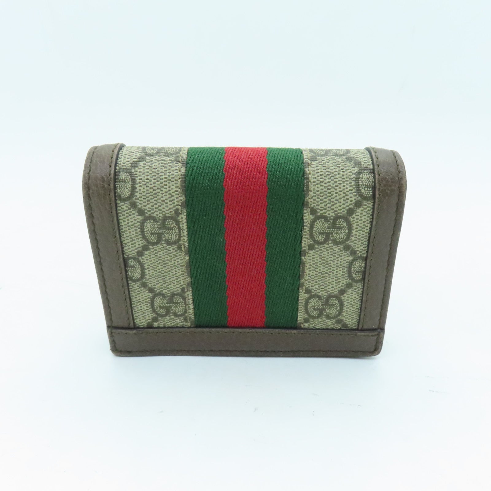 GUCCI 塗層帆布Wallet金扣錢包棕色