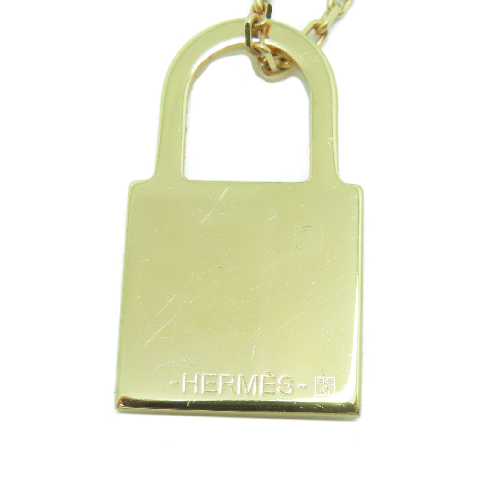 HERMES 金屬/皮革O'Kelly Necklace項鍊粉紅色/粉金色