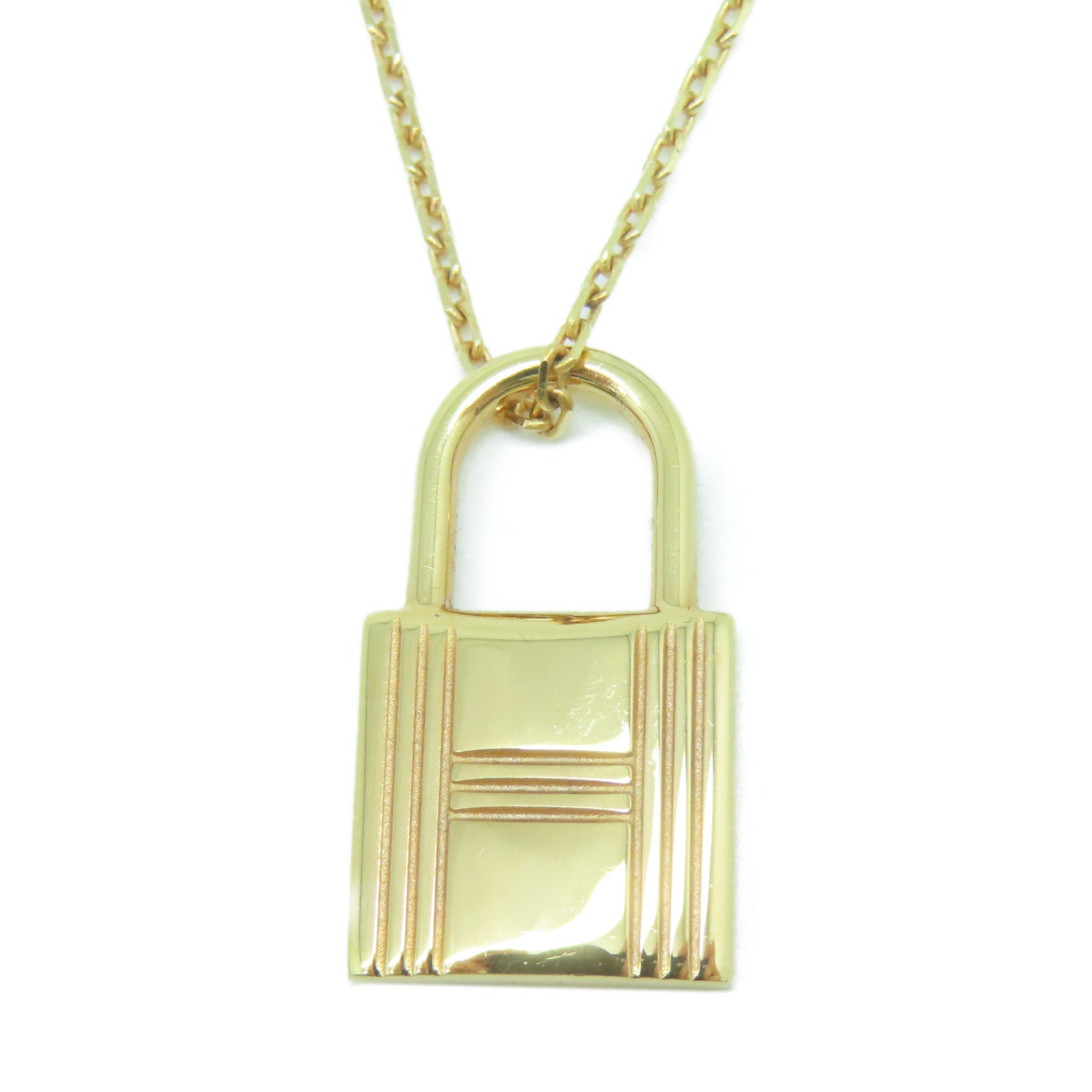 HERMES 金屬/皮革O'Kelly Necklace項鍊粉紅色/粉金色