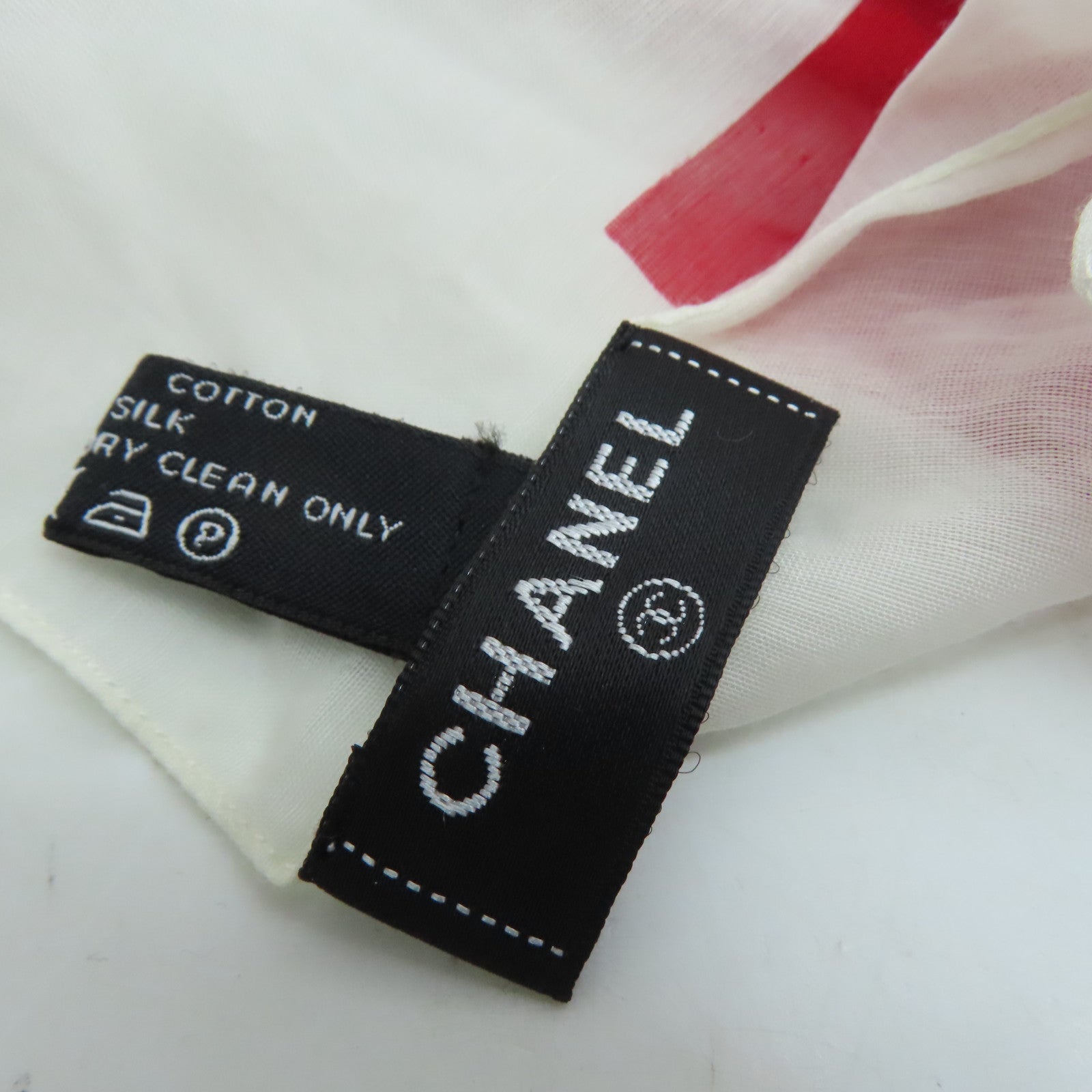 CHANEL 棉质丝质Scarf丝巾红色