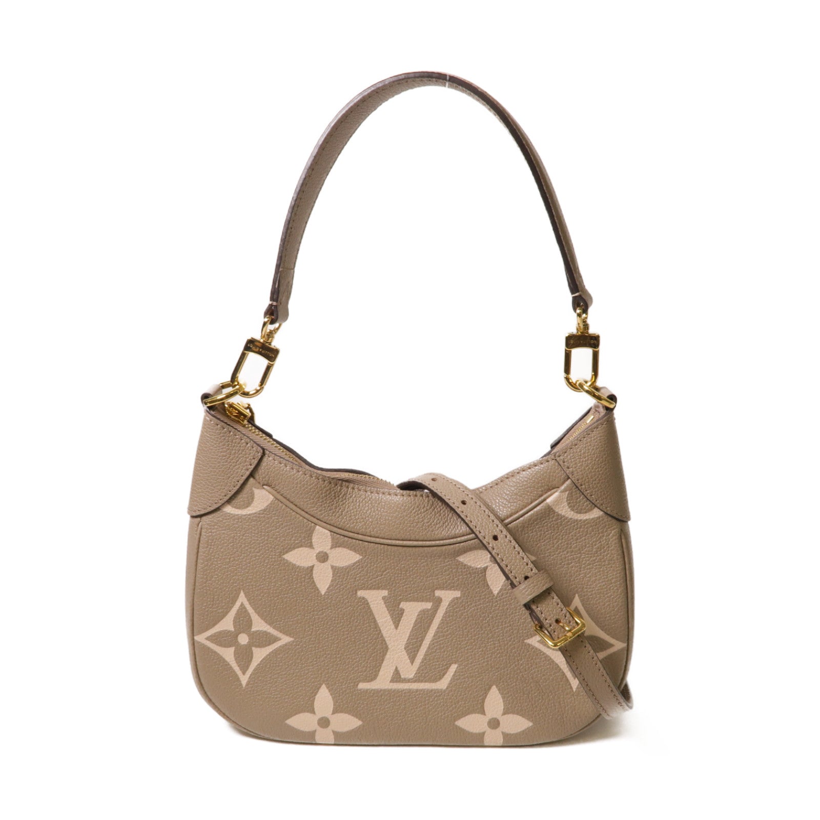 LOUIS VUITTON Monogram Empreinte Bagatelle金扣手挽肩背兩用袋灰色