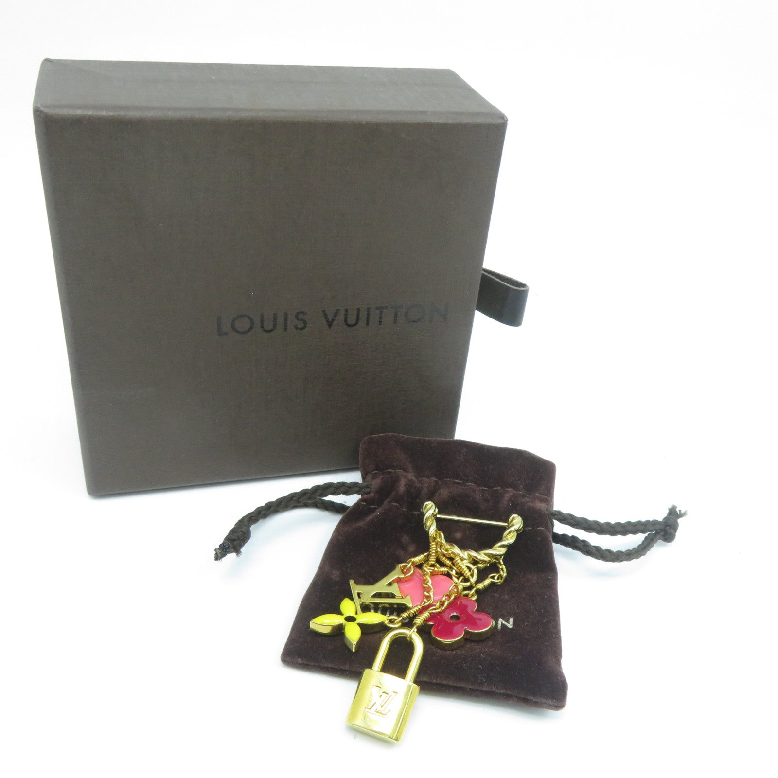 LOUIS VUITTON 金屬Brooch胸針金色/粉紅色
