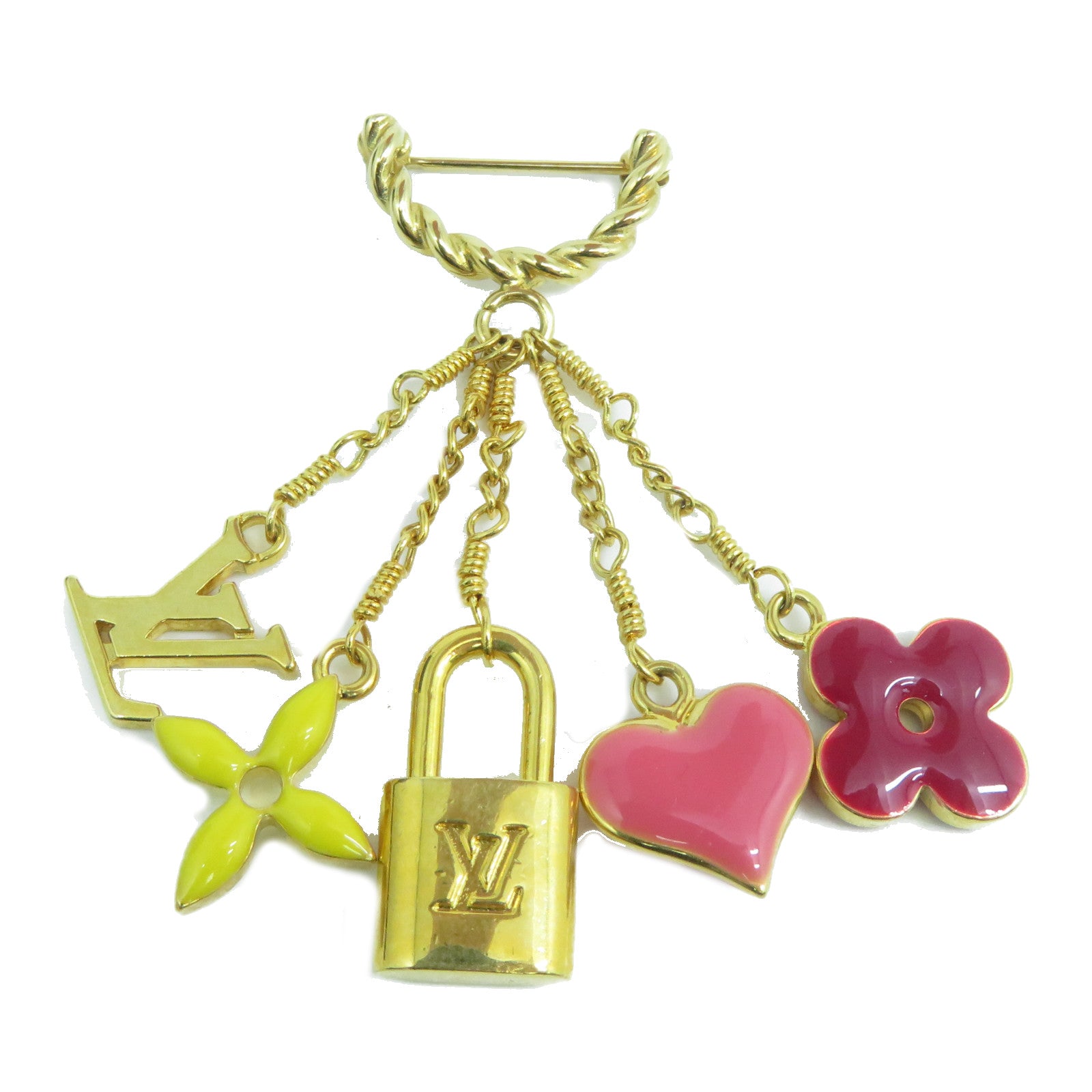 LOUIS VUITTON 金屬Brooch胸針金色/粉紅色