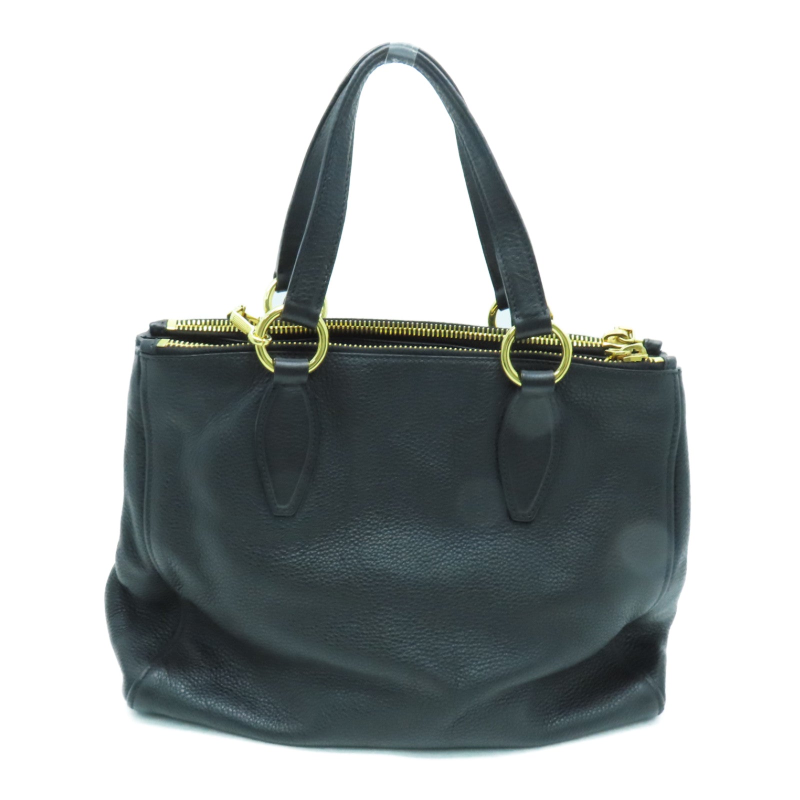 Miu Miu 牛皮皮革2 Way Shoulder Bag金扣手挽肩背两用袋黑色