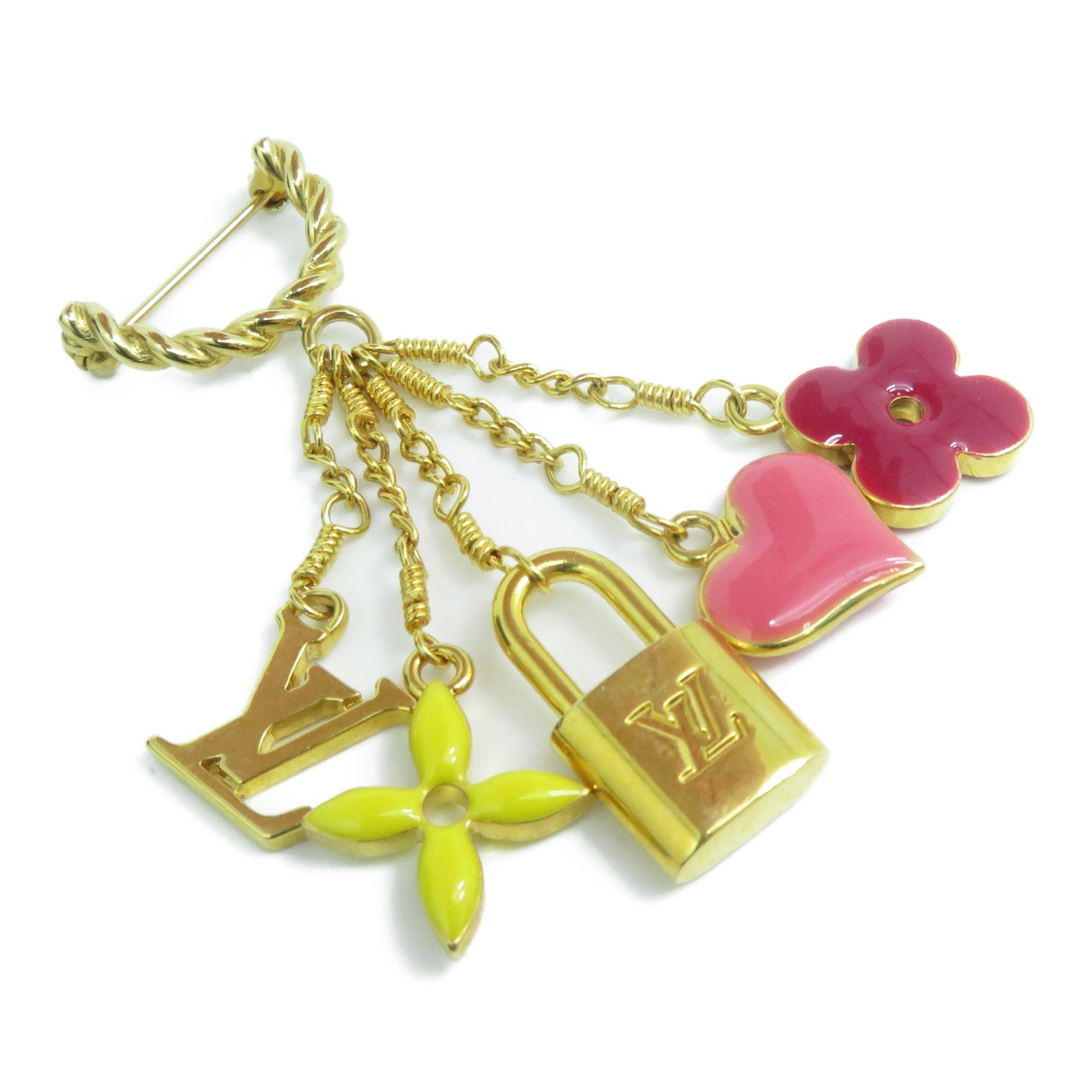 LOUIS VUITTON 金屬Brooch胸針金色/粉紅色