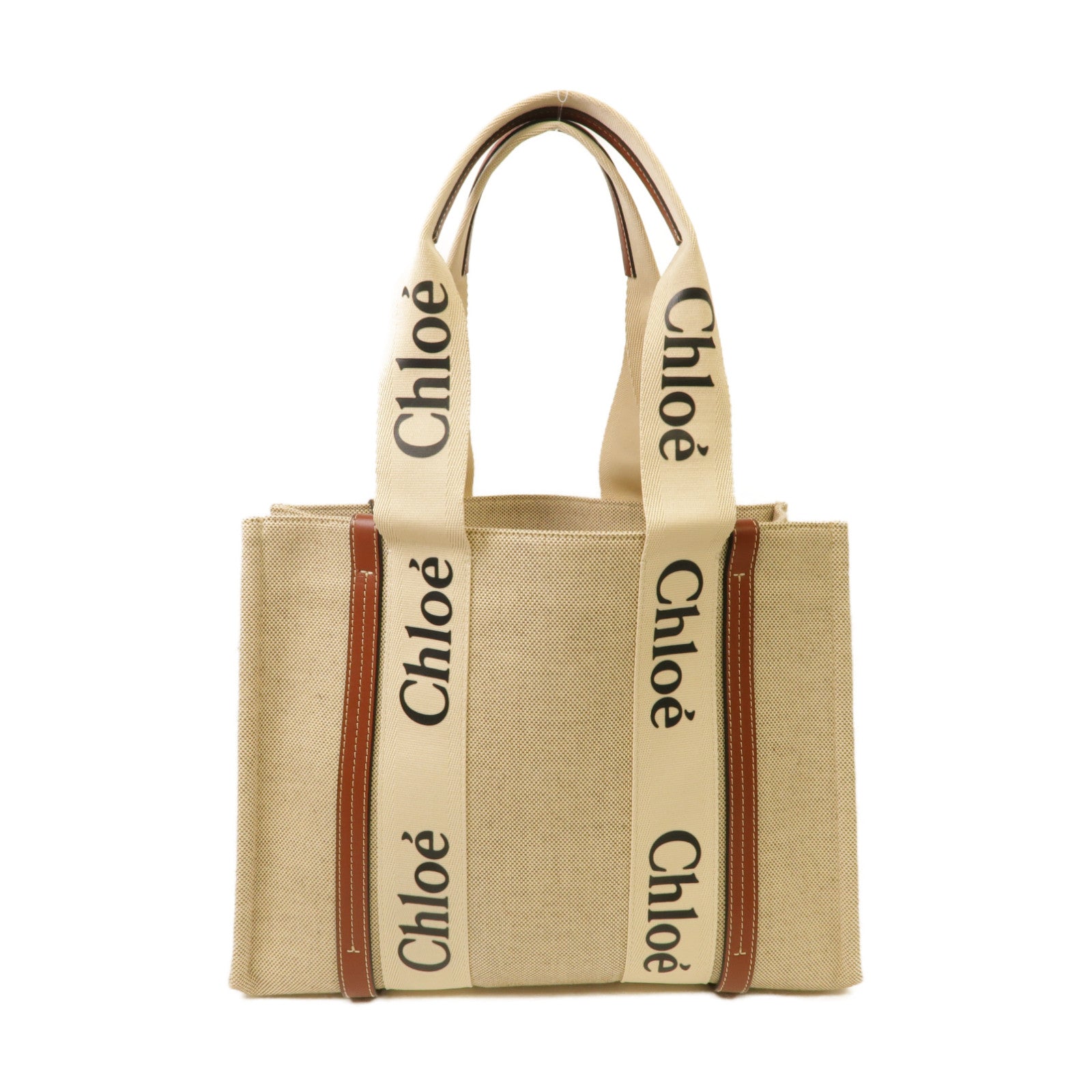 Chloe 帆布Tote Bag手挽袋米色/棕色
