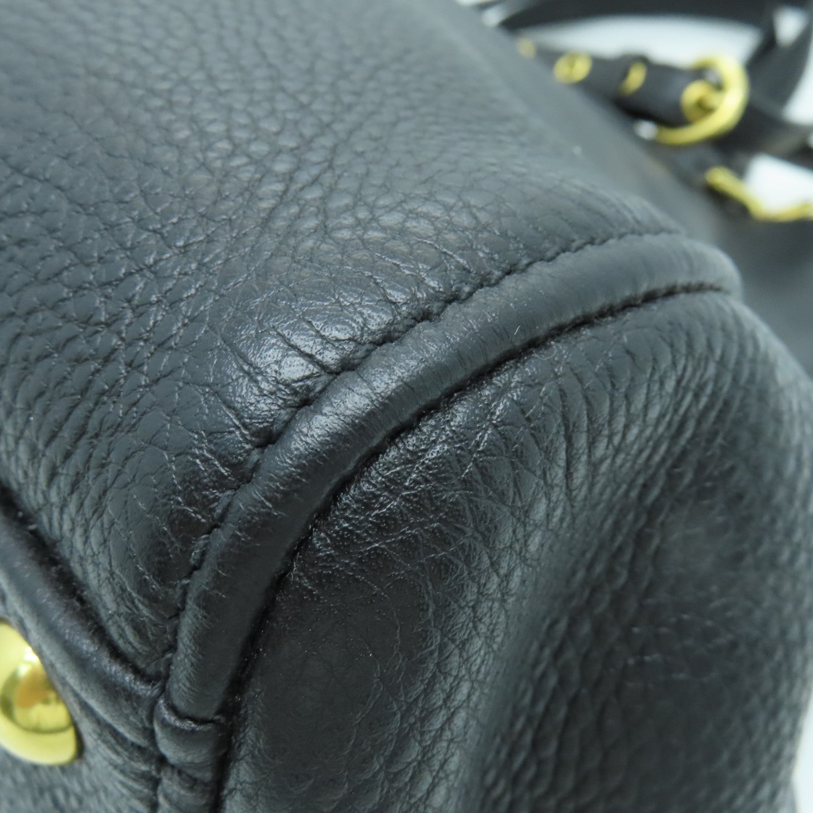 Miu Miu 牛皮皮革2 Way Shoulder Bag金扣手挽肩背两用袋黑色