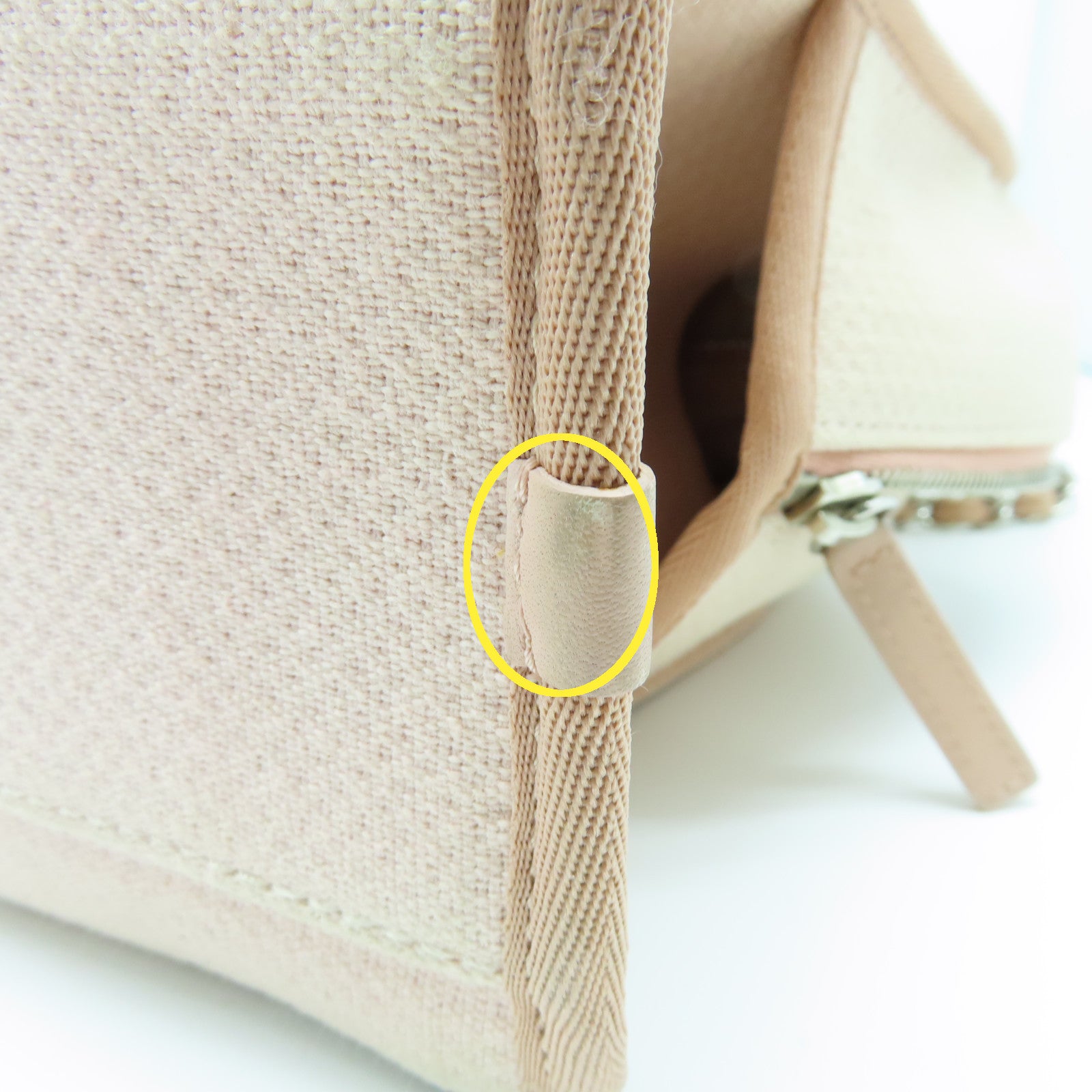 CHANEL 帆布Deauville 2 Way Bag银扣手挽肩背两用袋粉红色