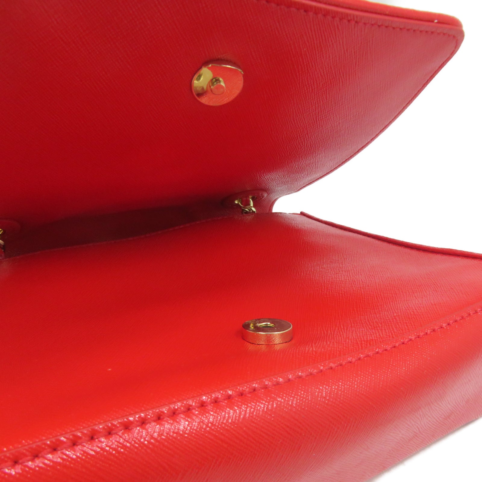 Tory Burch 【激減優惠】塗層皮革Shoulder Bag金扣鏈帶肩背袋紅色