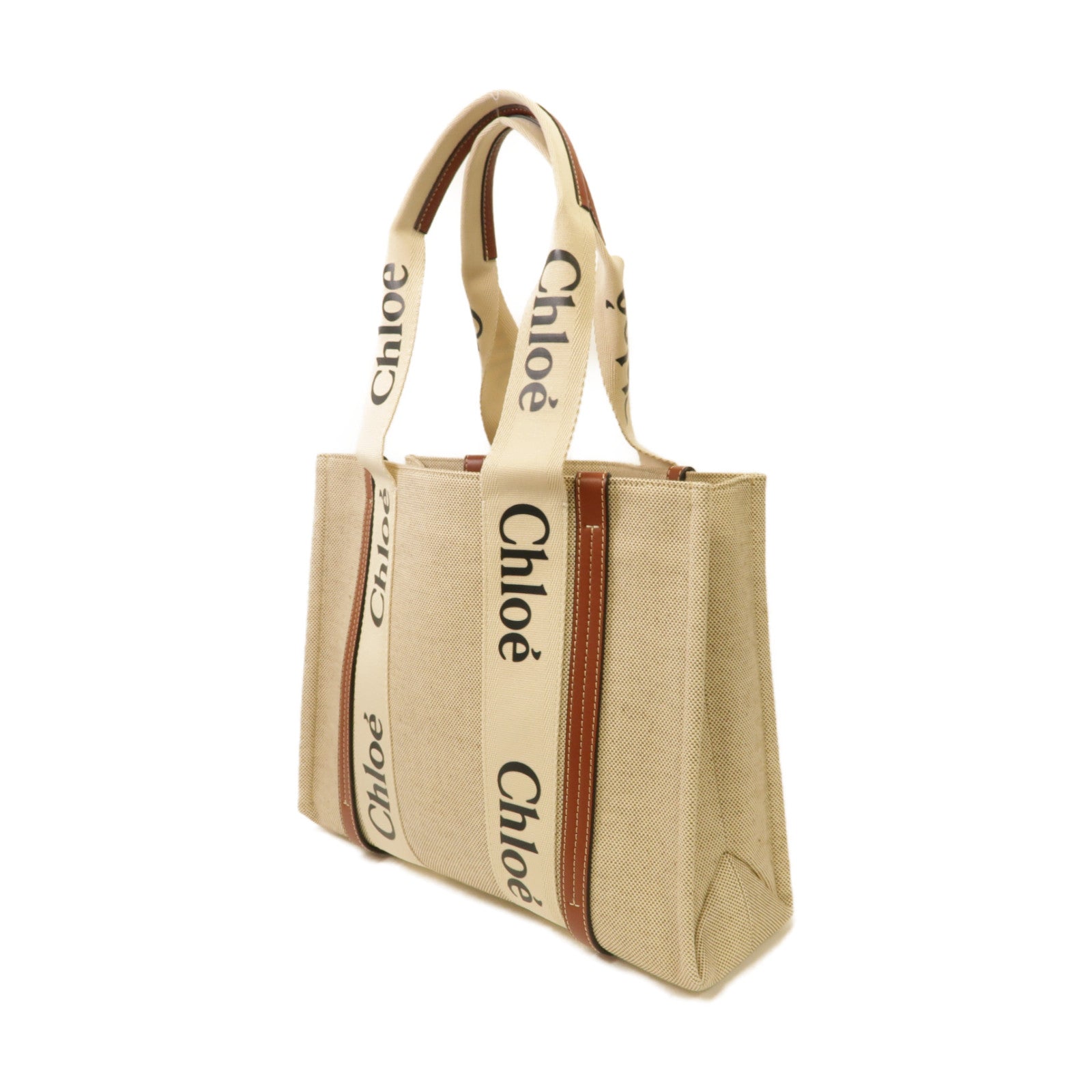 Chloe 帆布Tote Bag手挽袋米色/棕色
