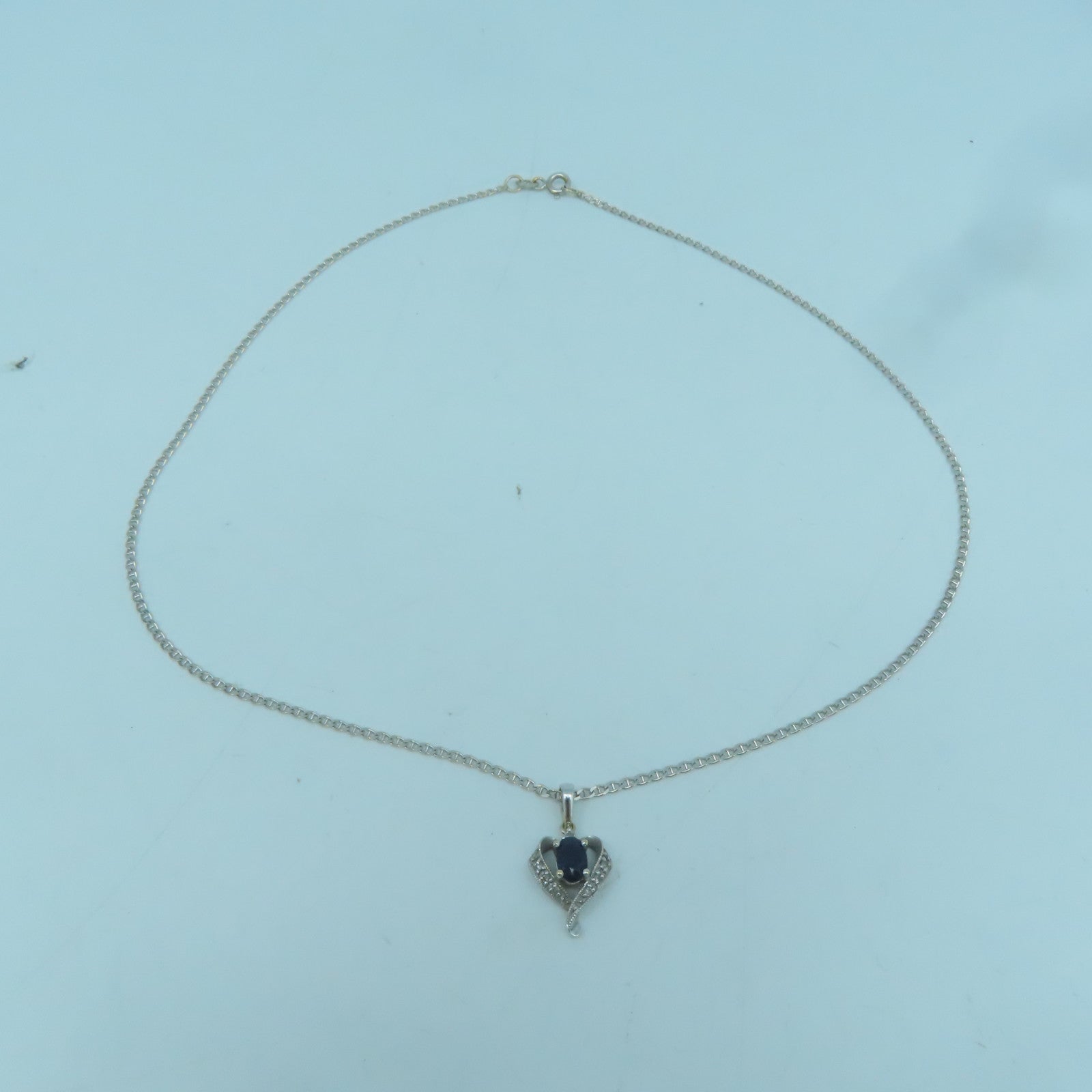JEWELRY 18K白金Necklace蓝宝石项链